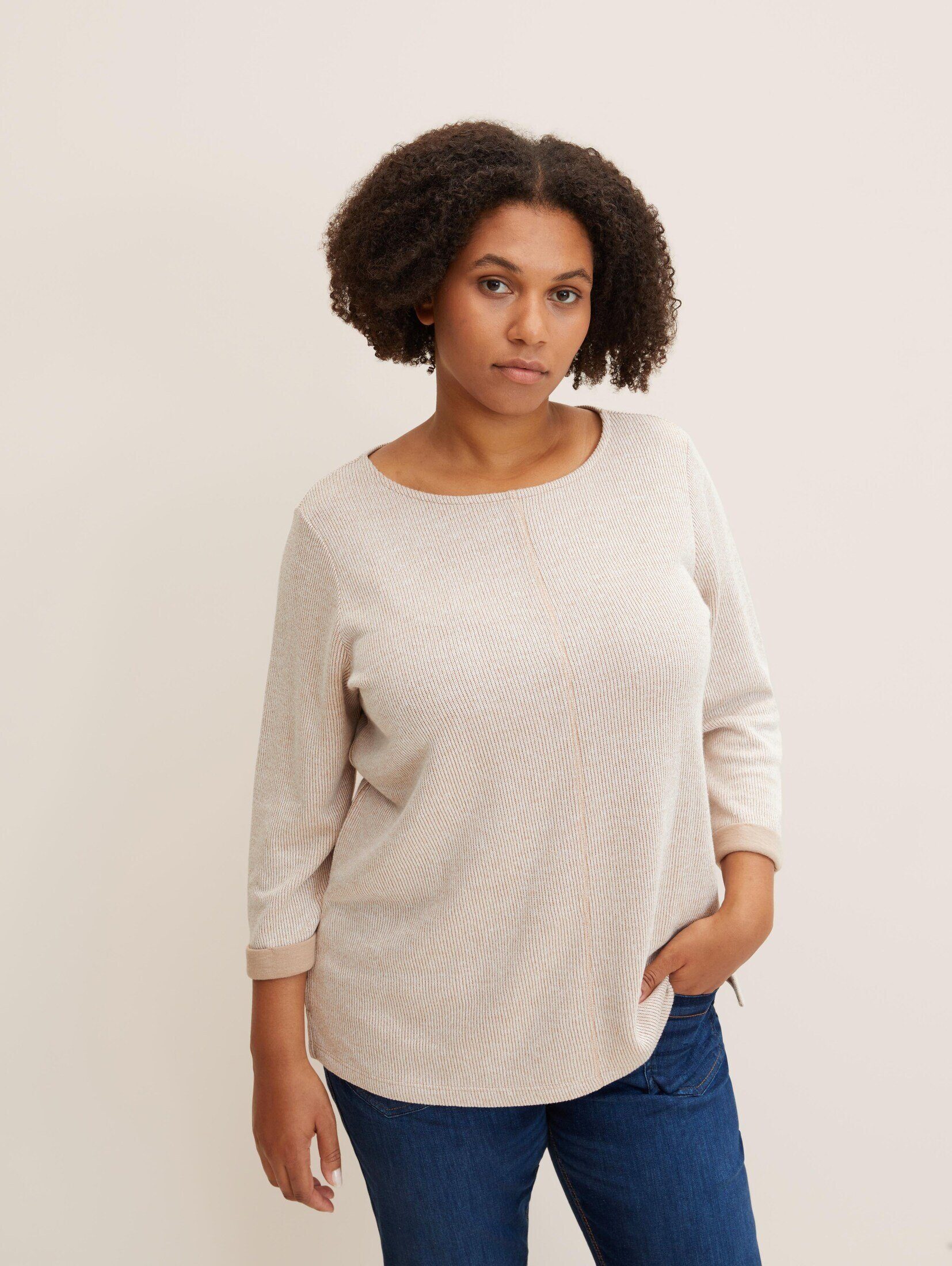 Sweatshirt Plus Size - Sweatshirt mit 3/4 Arm
