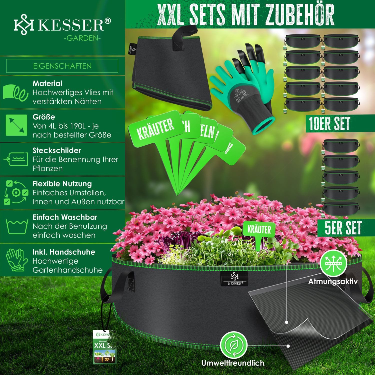 KESSER Pflanzkübel, Pflanzsäcke aus Vlies Kartoffel günstig online kaufen