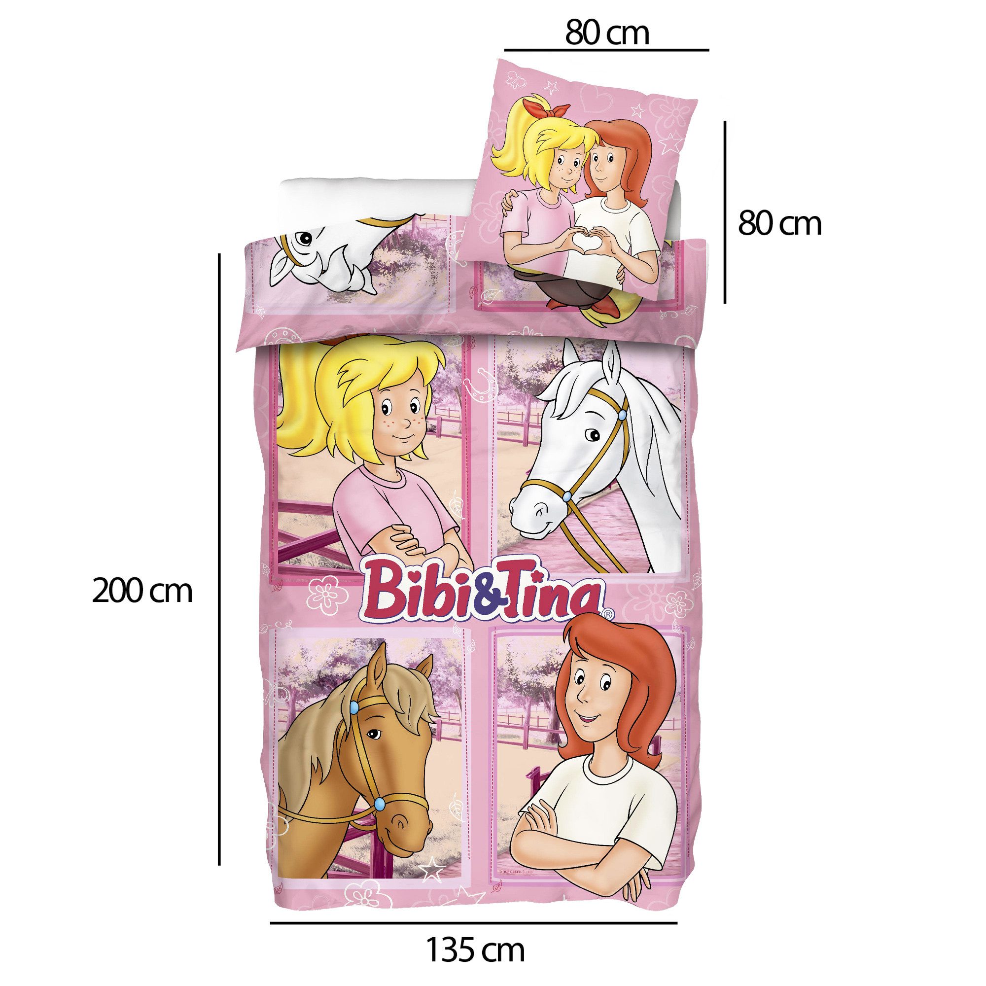 BERONAGE Kinderbettwäsche Bibi und Tina Picture Bettwäsche Biber / Flanell, günstig online kaufen