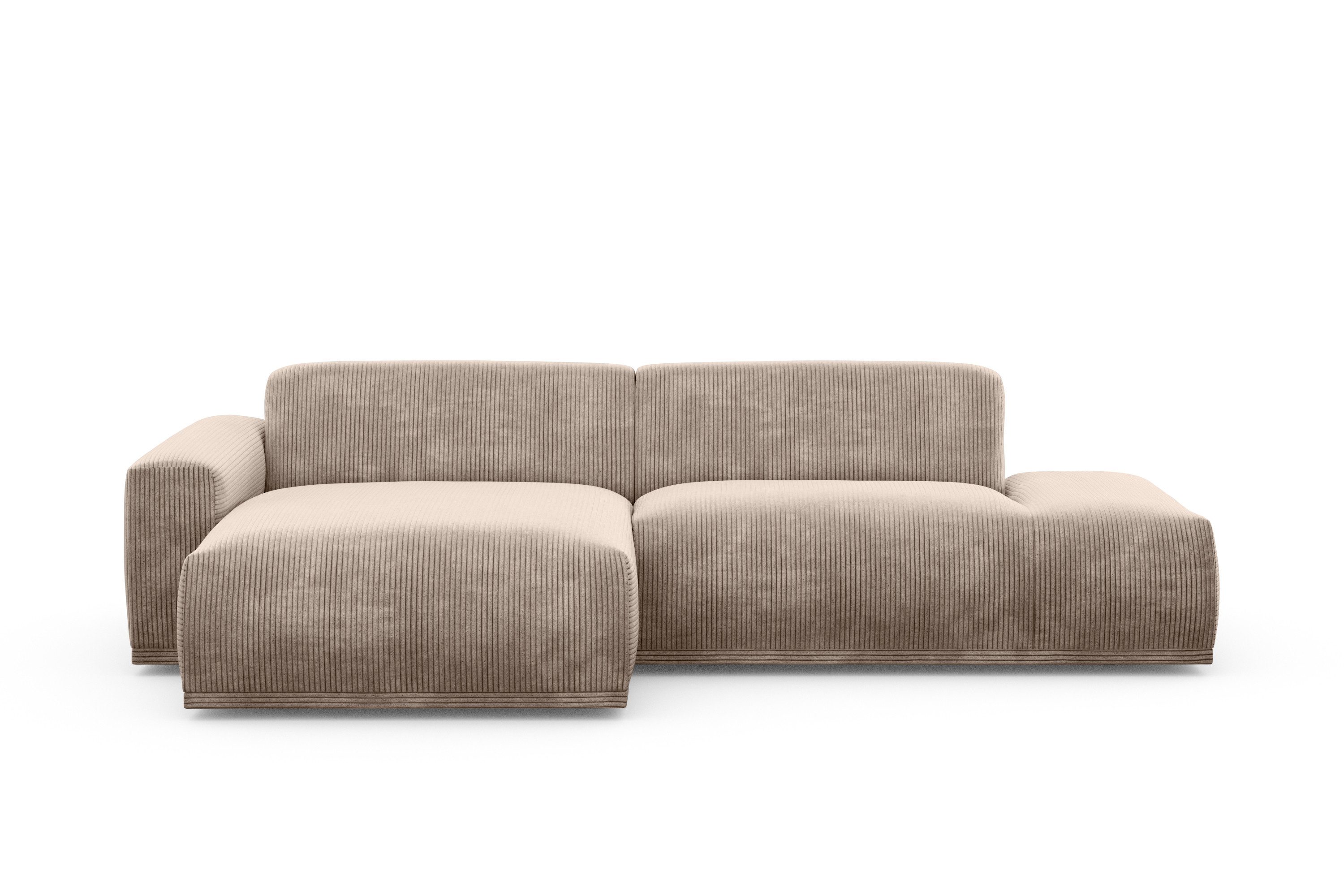 TRENDMANUFAKTUR Ecksofa Braga, mit hochwertigem Kaltschaum, L-Form, Japandi-Design, modernes Sofa, Couch mit hohem Sitzkomfort, 275/72/160 cm (B/H/T)