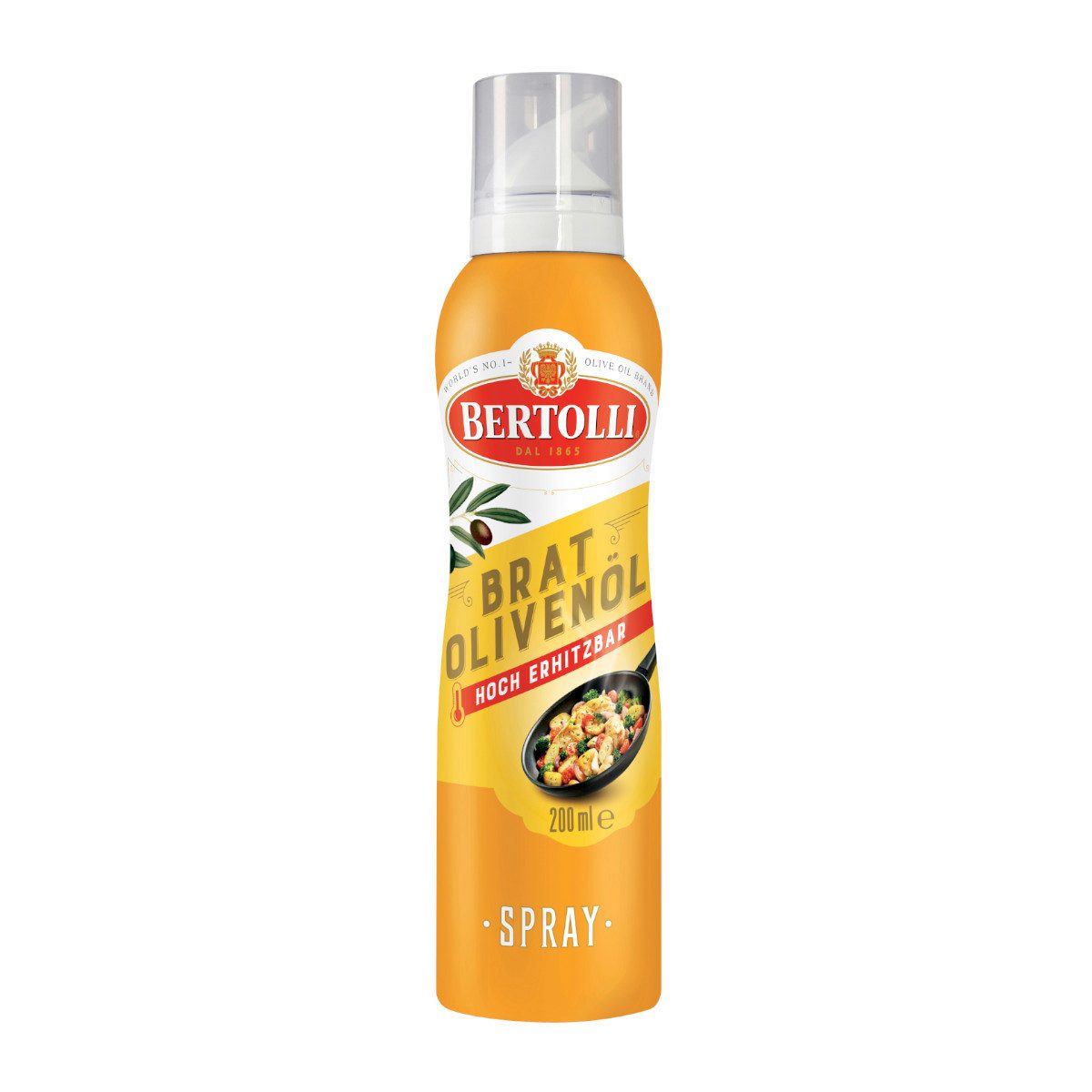 BERTOLLI Speiseöl, Bertolli Bratolivenöl Spray raffiniertes Olivenöl Flasche 200ml