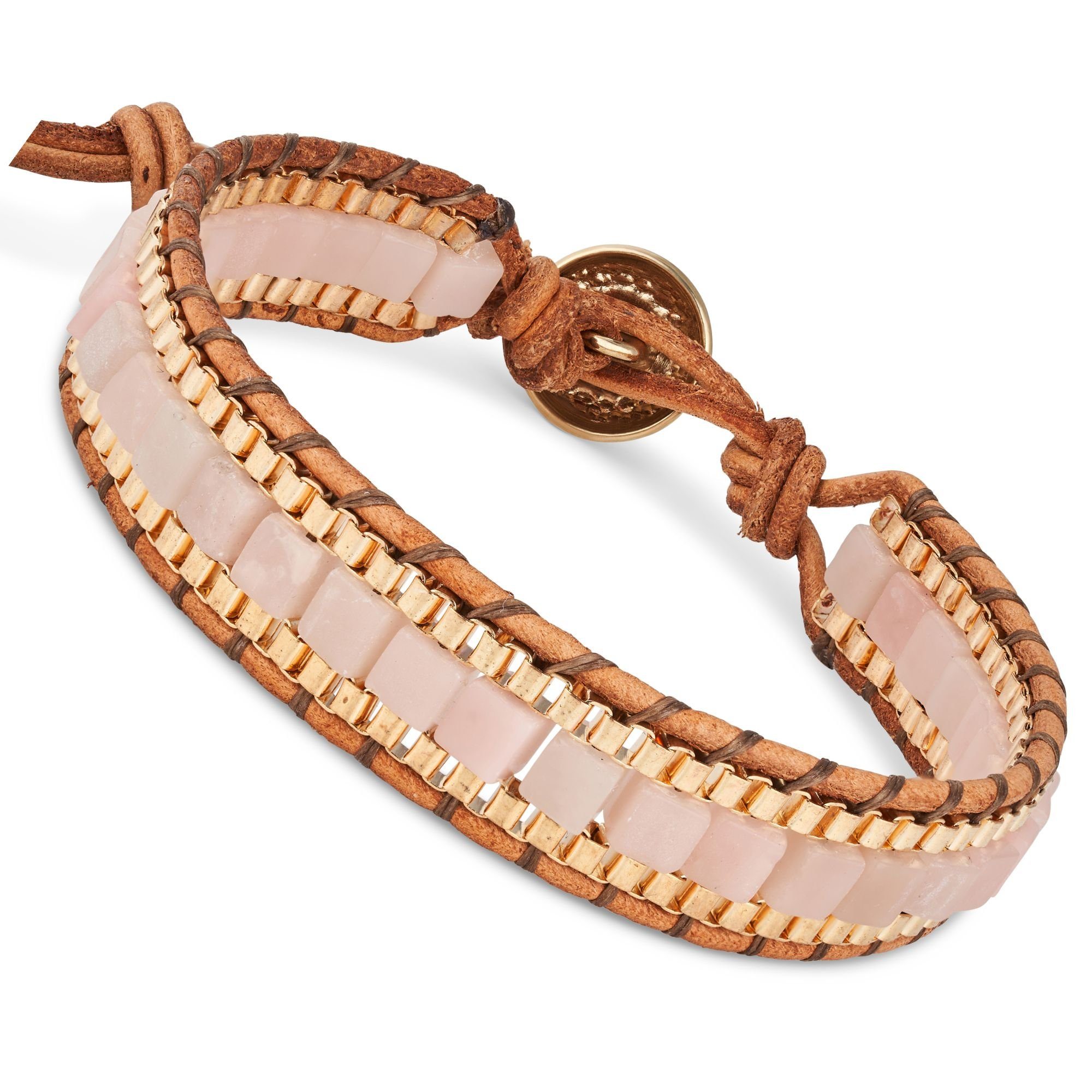 BENAVA Armband Yoga Armband - Jade Edelstein Perlen mit Lotus Anhänger, Handgemacht
