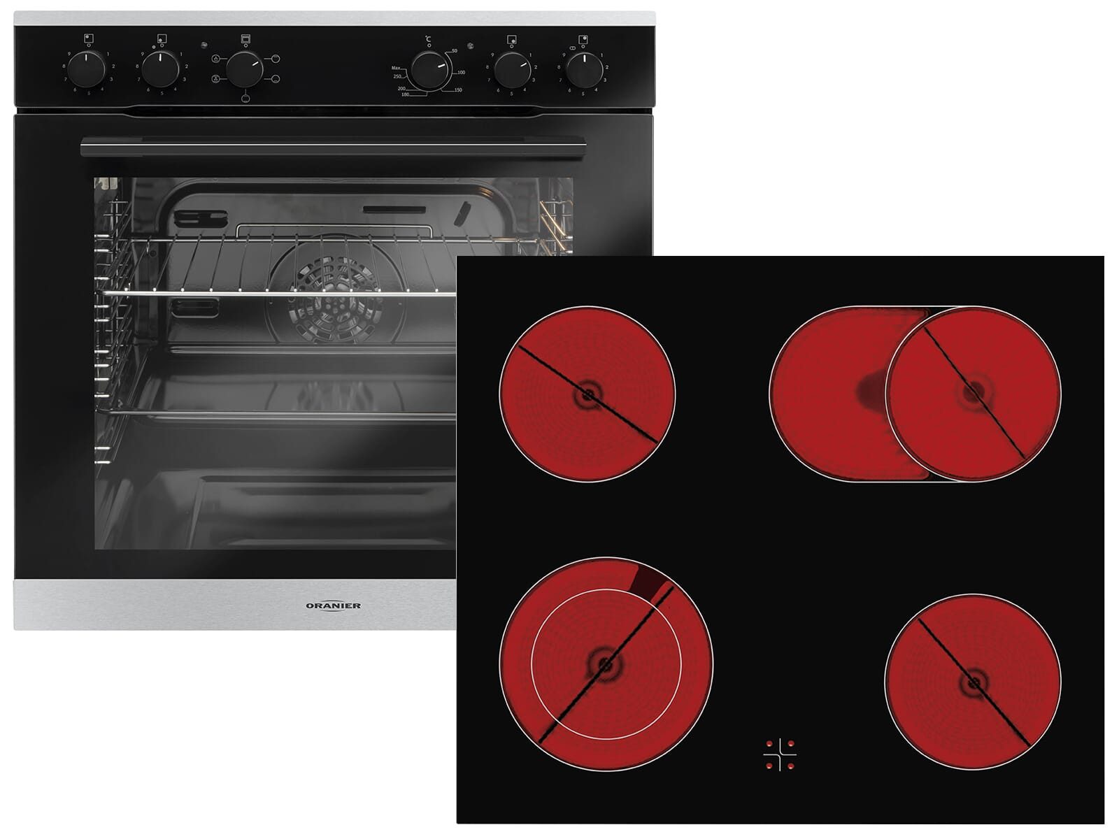 Oranier Elektro-Herd-Set, mit 2-fach Auszug
