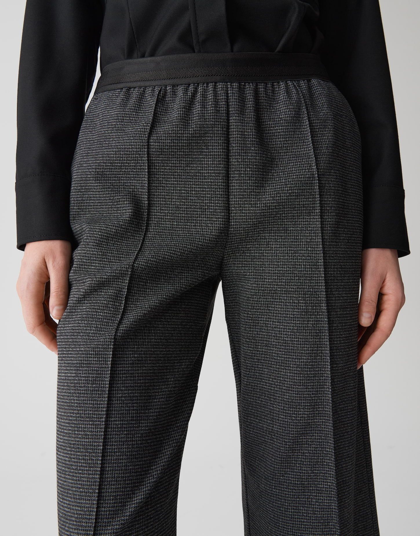OPUS PANTS Culotte MERRI FUNK aus nachhaltigem Viskosemix Cropped, Pepita, elastischer Gummibund