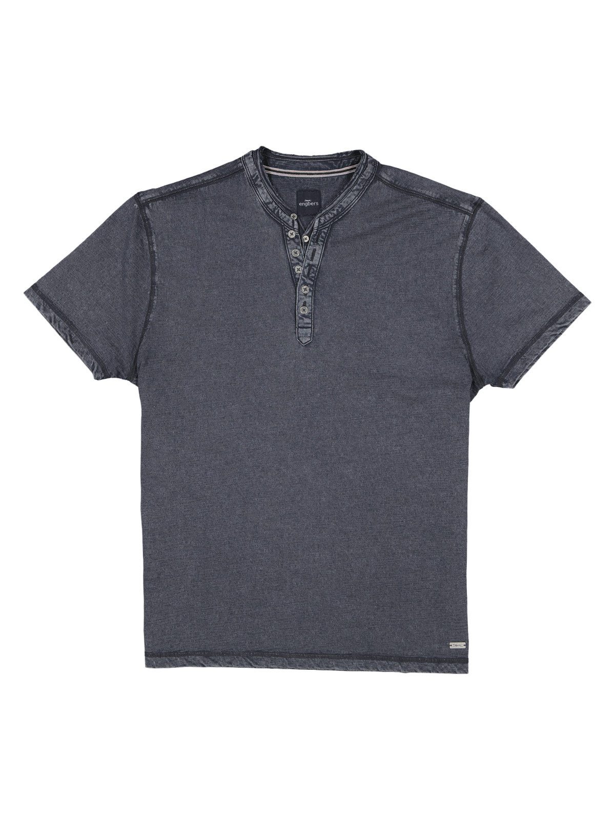 T-Shirt Herren Henley T-Shirt mit Knopfleiste, Saphirblau
