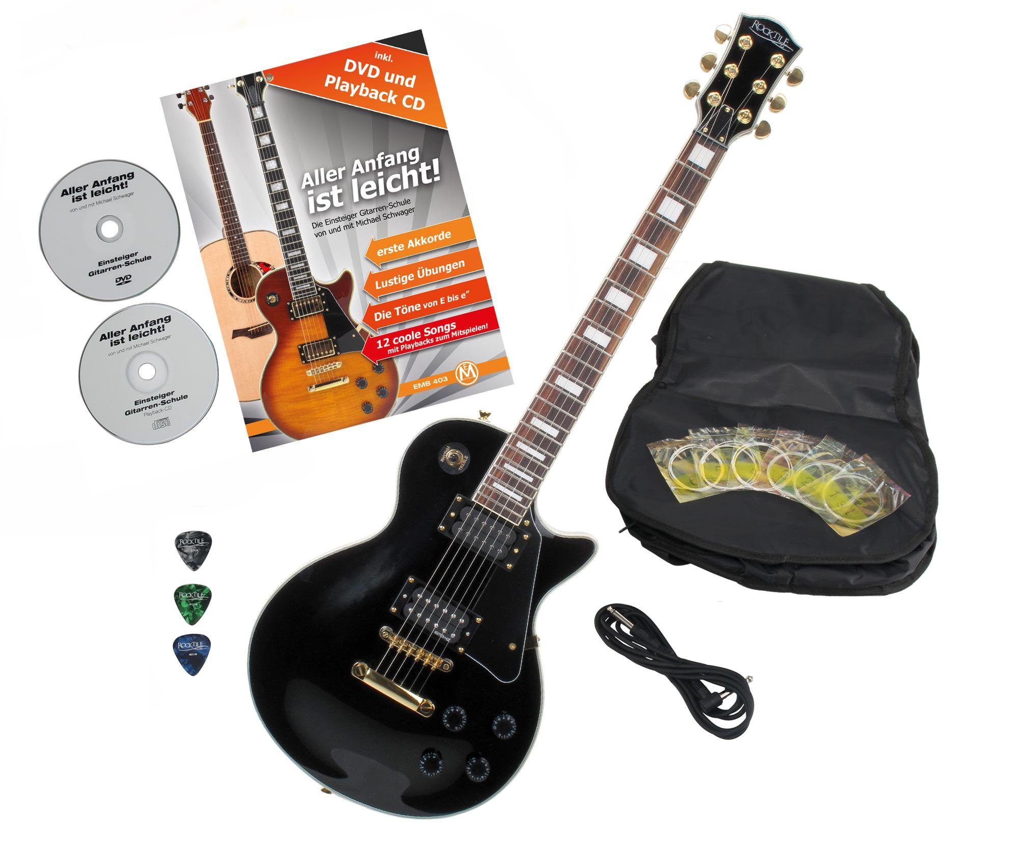 E-Gitarre Pro L-200BK elektrische Gitarre