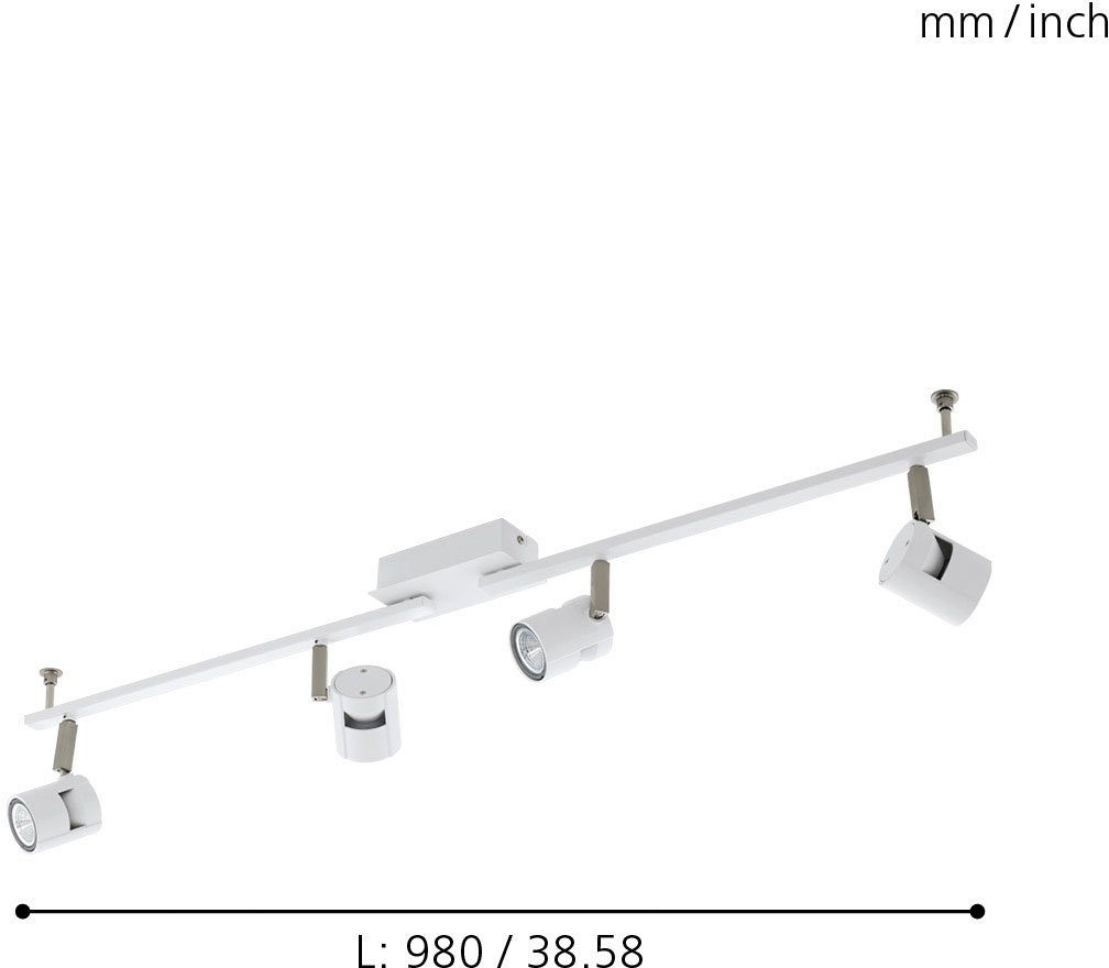 EGLO LED Deckenspots VERGIANO, LED wechselbar, Warmweiß, 3-step dimming