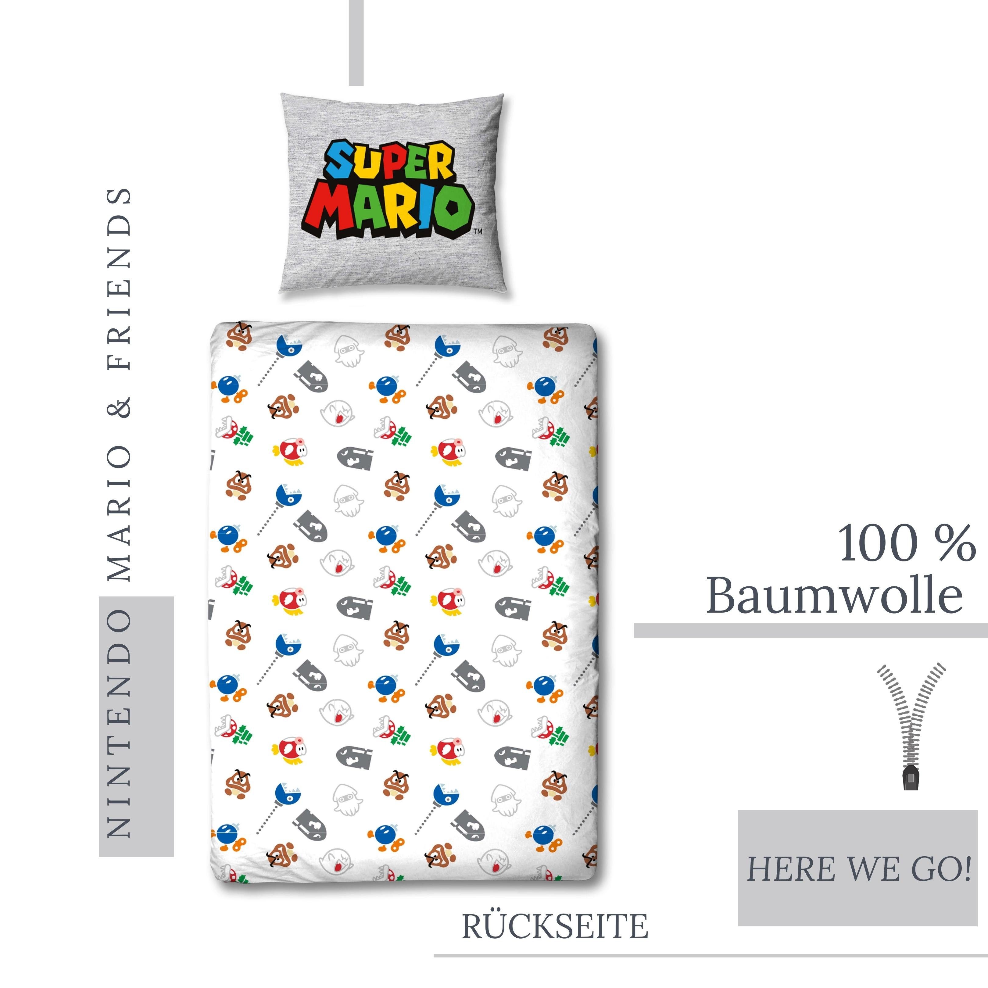 Bettwäsche »Super Mario Bettwäsche 135x200 + 80x80 cm 2 tlg., 100 %  Baumwolle in Renforcé, Nintendo Mario, Luigi & Friends Bettwäsche-Set für  Kinder & Teenager«, MTOnlinehandel, offiziell lizenzierte Nintendo  Bettwäsche online kaufen | OTTO