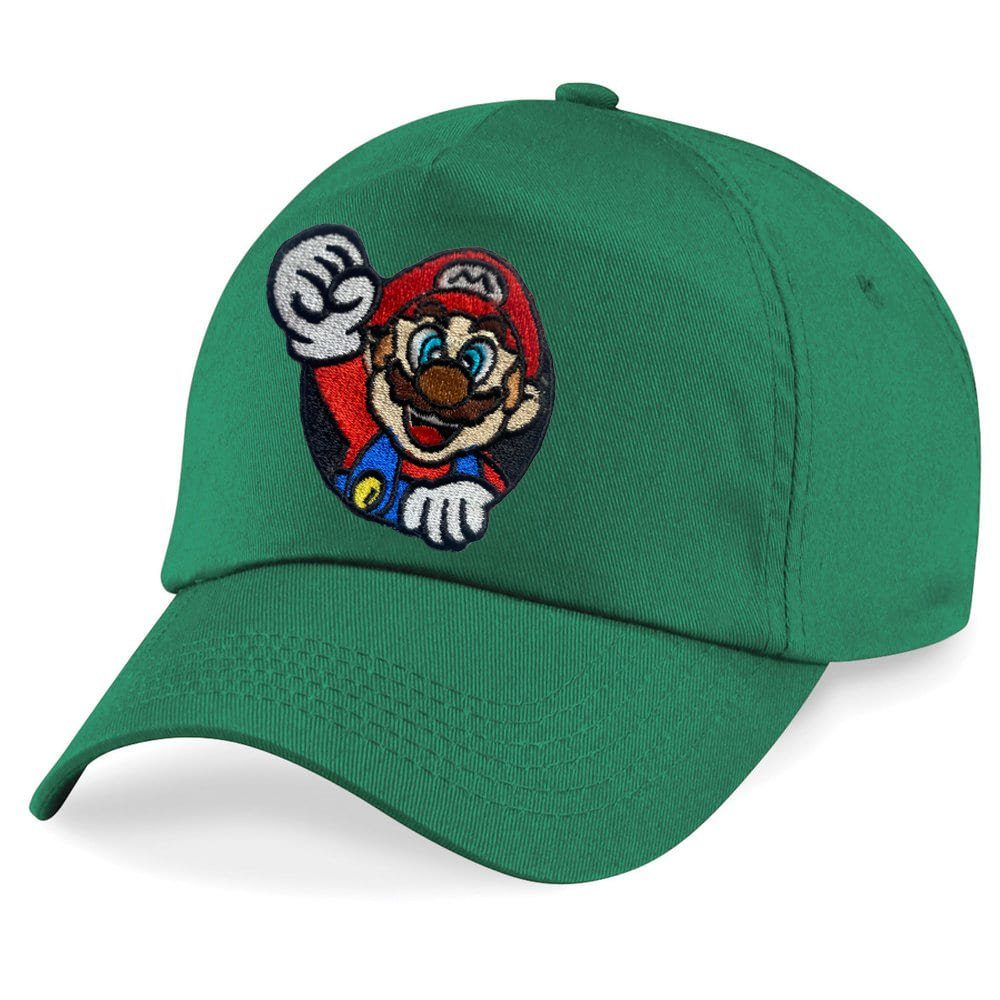 Blondie & Brownie Baseball Cap Kinder Mario Faust Stick Patch Luigi Peach Super Nintendo One Size Maigrün