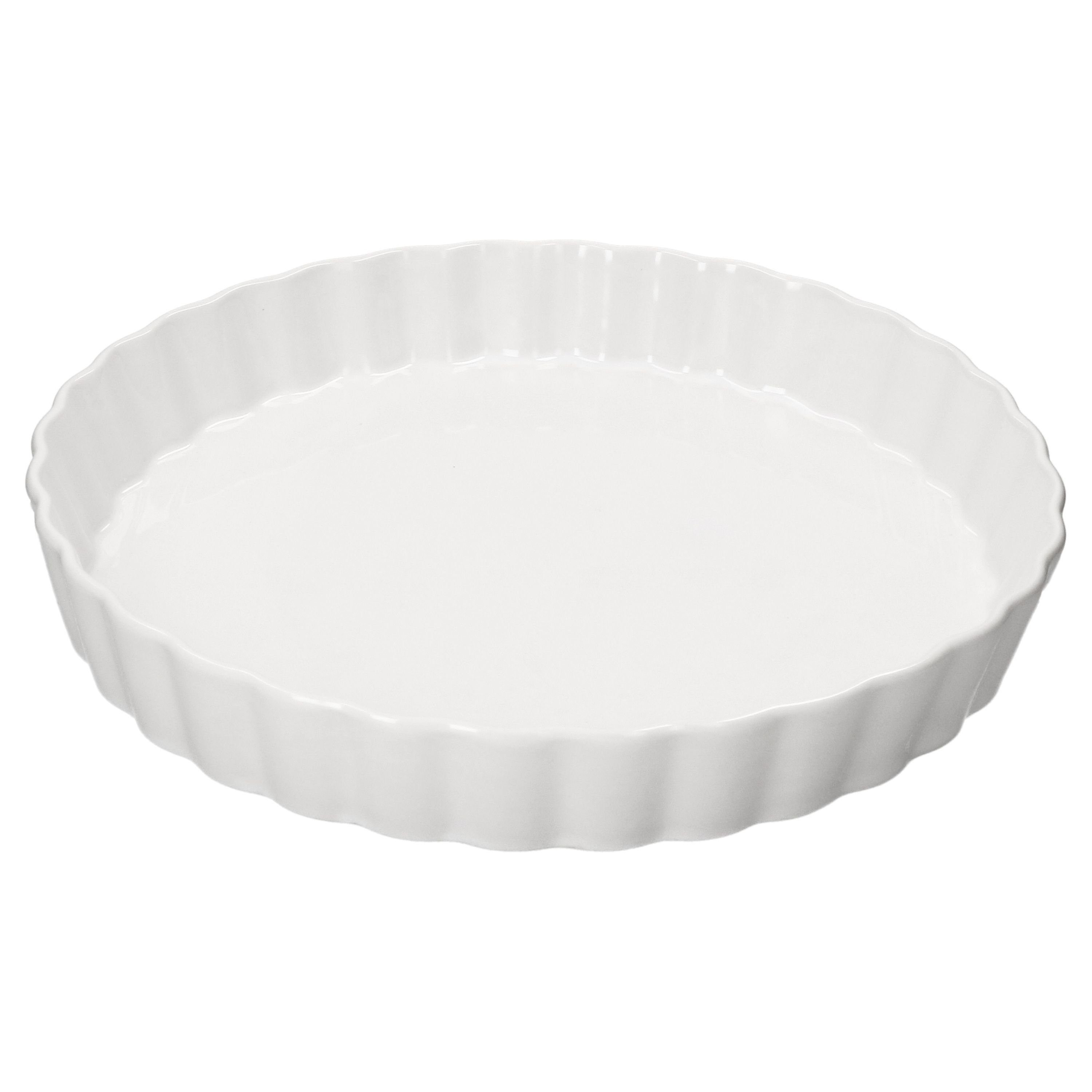 MamboCat Quicheform Quicheform Veggi Kuchen Tarte 1L Ø28cm Backform Porzellan Pie weiß