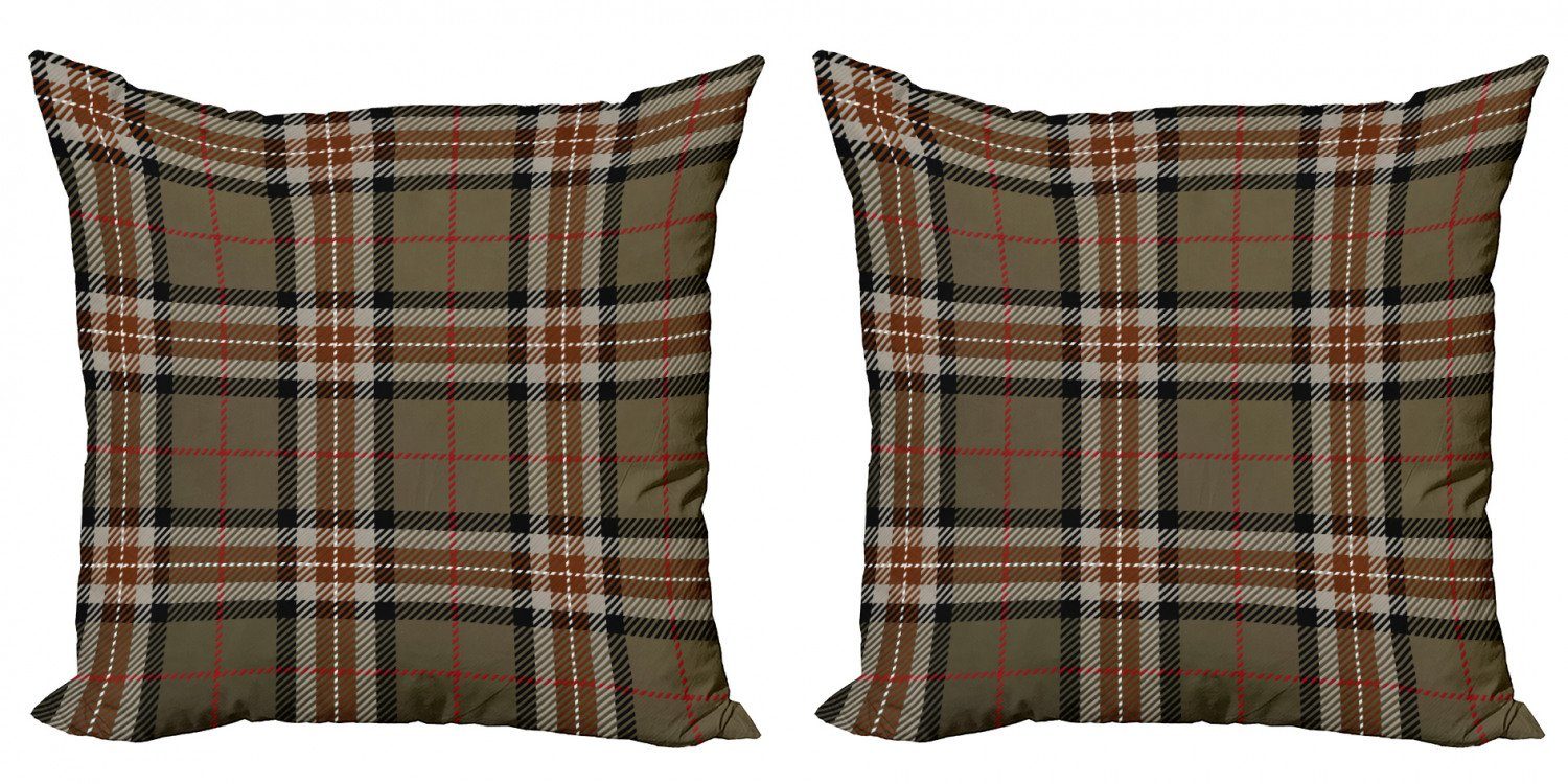 Kissenbezüge Modern Scottish Abakuhaus Kariert (2 Geometric Doppelseitiger Accent Digitaldruck, Stück)