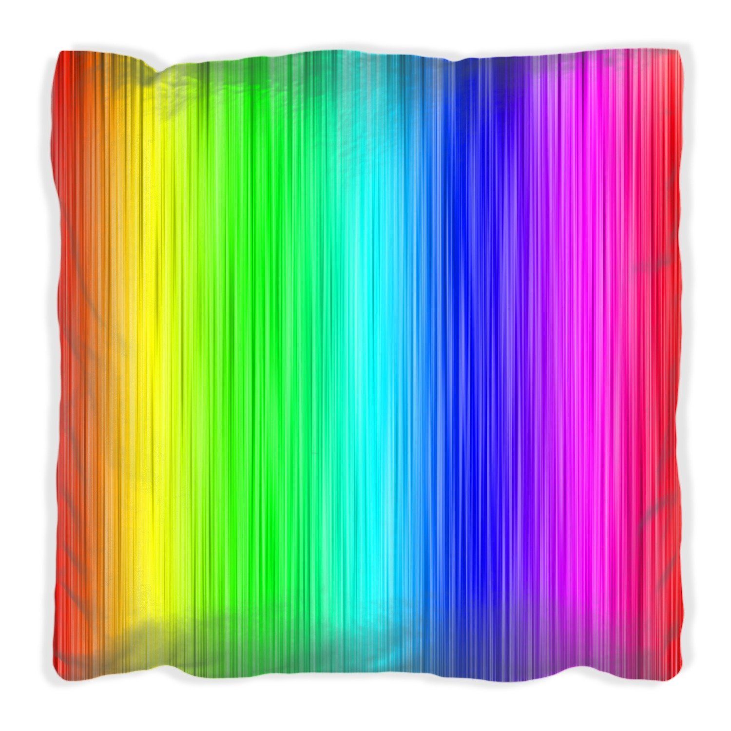 Wallario Dekokissen Regenbogenmuster - Farben rot, gelb, grün, blau, pink und rot, handgenäht
