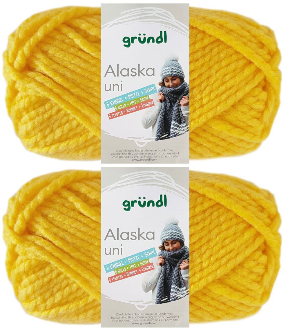 Gründl 2x100 Gramm Gründl Wolle Alaska Wolle Uni Häkelwolle