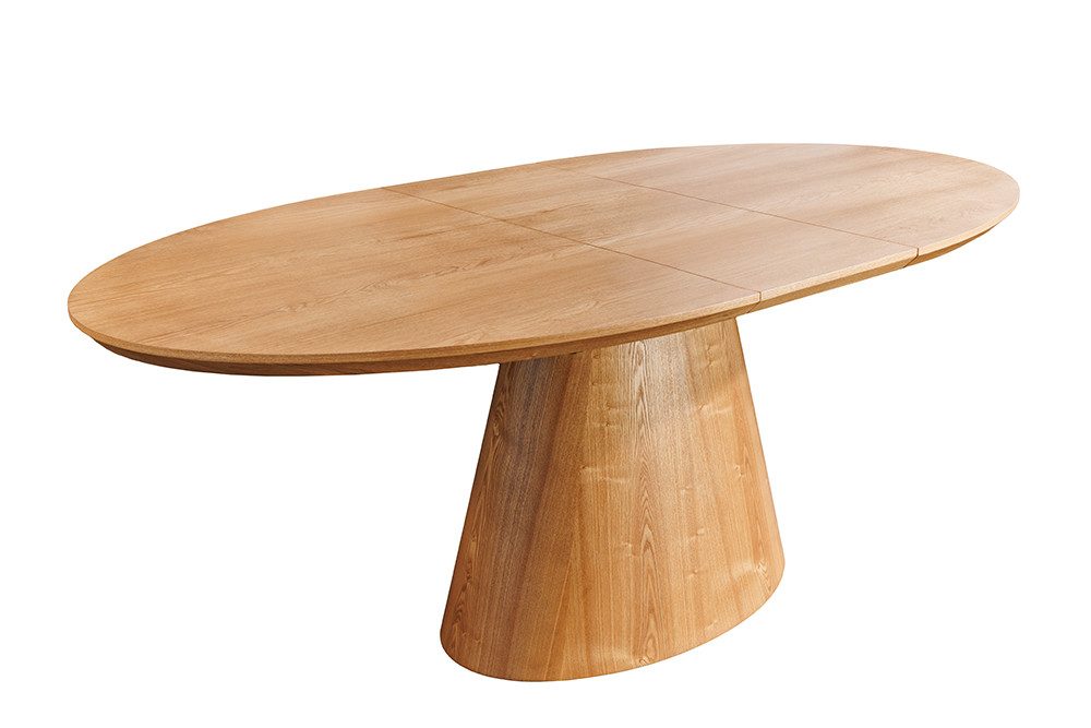 riess-ambiente Esstisch UNIQUE 160-200cm natur - Eichenholz, Säulenfuß, ausziehbar, 8 Personen (Einzelartikel, 1-St), Verlängerbarer Konferenztisch - ideal für Wohn-, Esszimmer und Küche