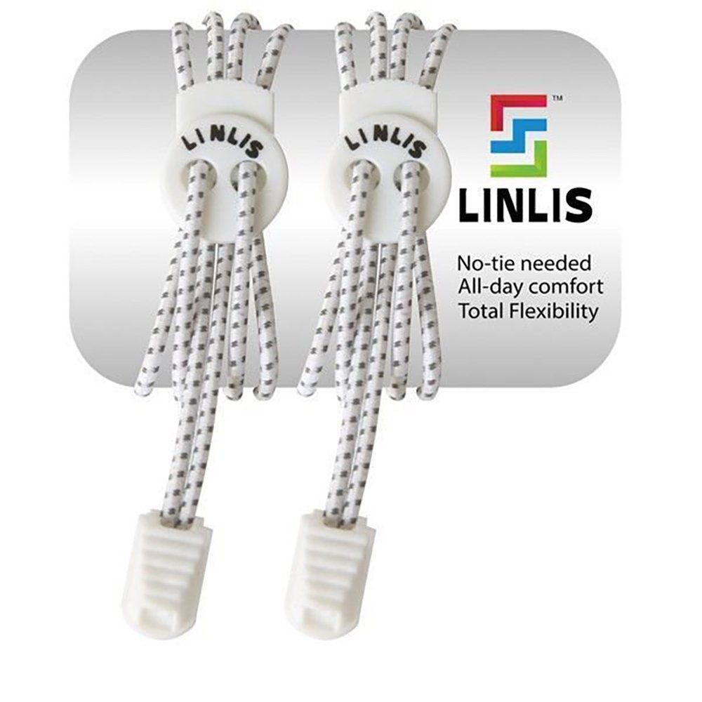 LINLIS Schnürsenkel Elastische Schnürsenkel ohne zu schnüren LINLIS Stretch FIT Komfort mit 27 prächtige Farben, Wasserresistenz, Strapazierfähigkeit, Anwenderfreundlichkeit Weiß-2