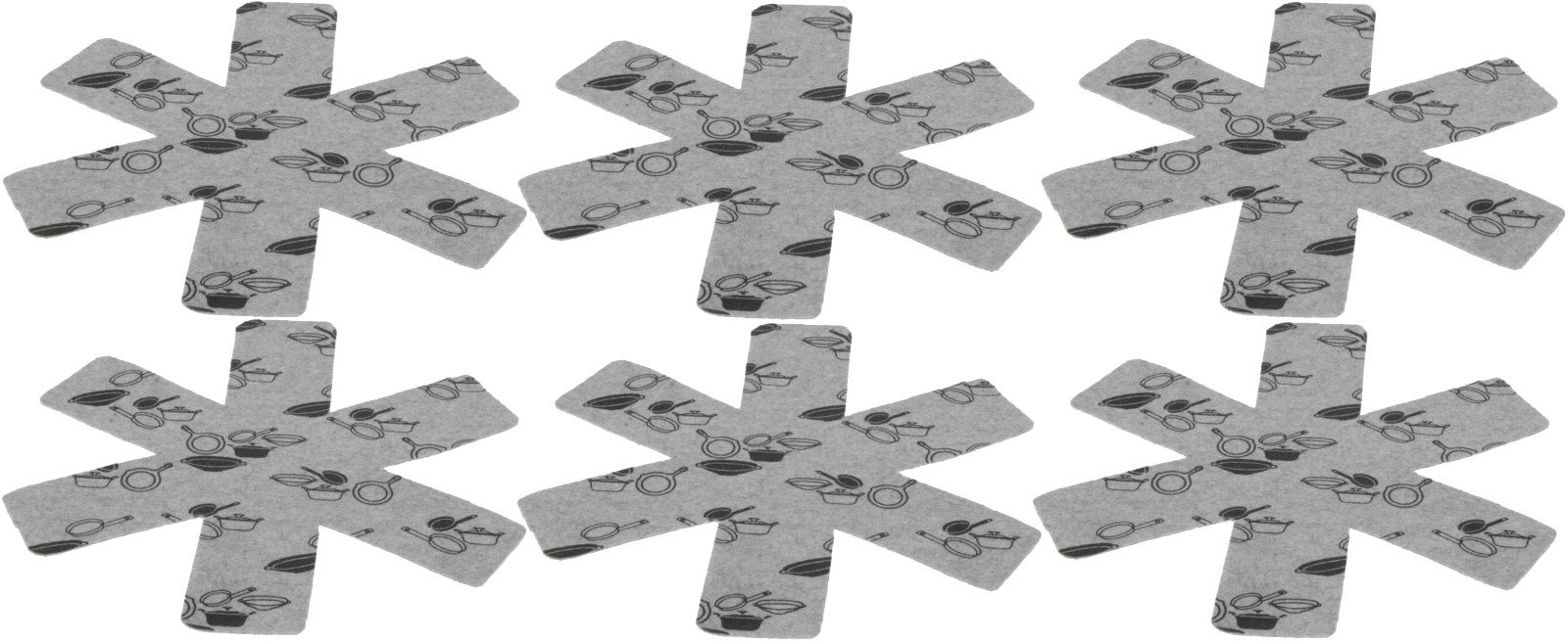 Koopman Pfannenschoner Pfannenschutz 38 cm 6 er Set, Set, 6-tlg., Topfschoner, Küchenutensil, 3 mm dick