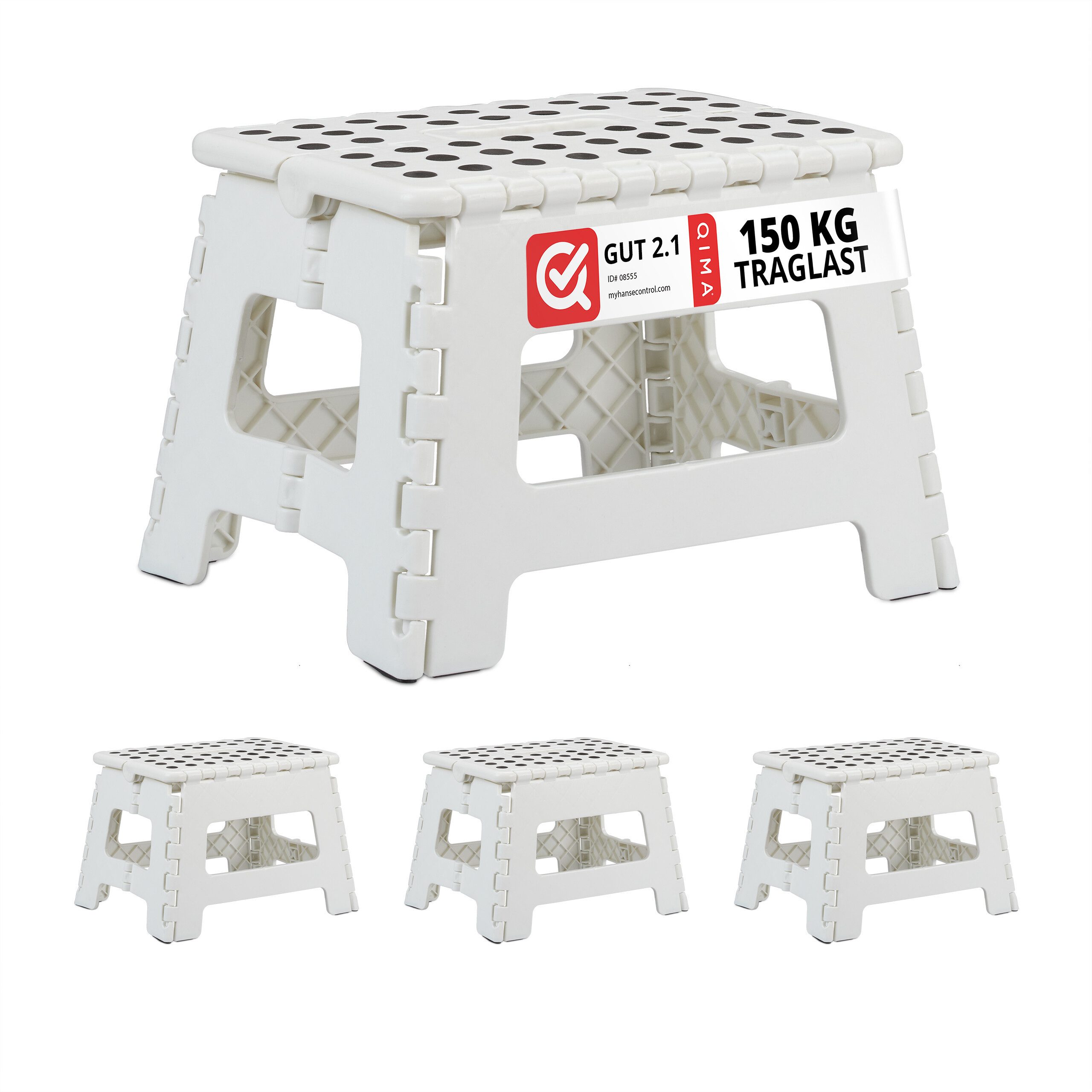 Sitzhocker Klapphocker faltbar M weiß 4er Set