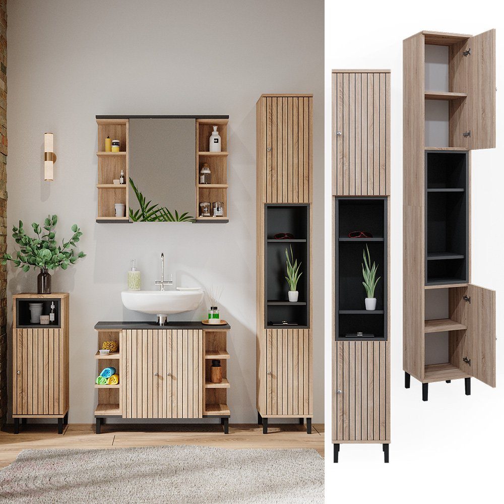 Vicco Hochschrank Aquis, Sonoma/Anthrazit, 30 x günstig online kaufen