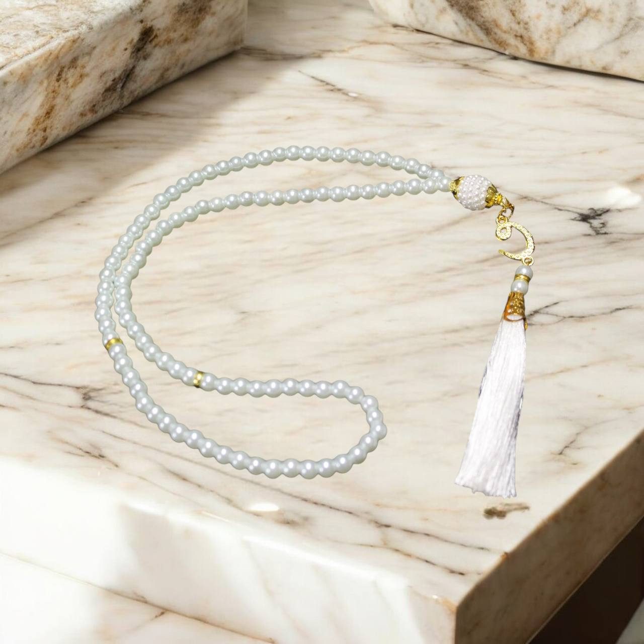 Aymasal Perlenkette 99 tlg. Gebetskette Tesbih Tasbih 99 Perlen Kettenanhän günstig online kaufen