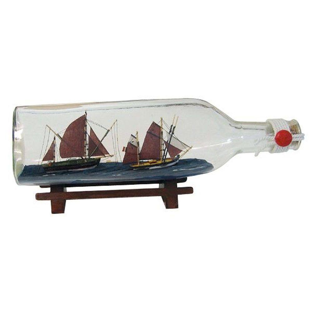 detailgetreue der Buddelschiff, Dreikant Linoows Dekoobjekt Modelle Flasche "2 Thunfischfänger", Flaschenschiff, in