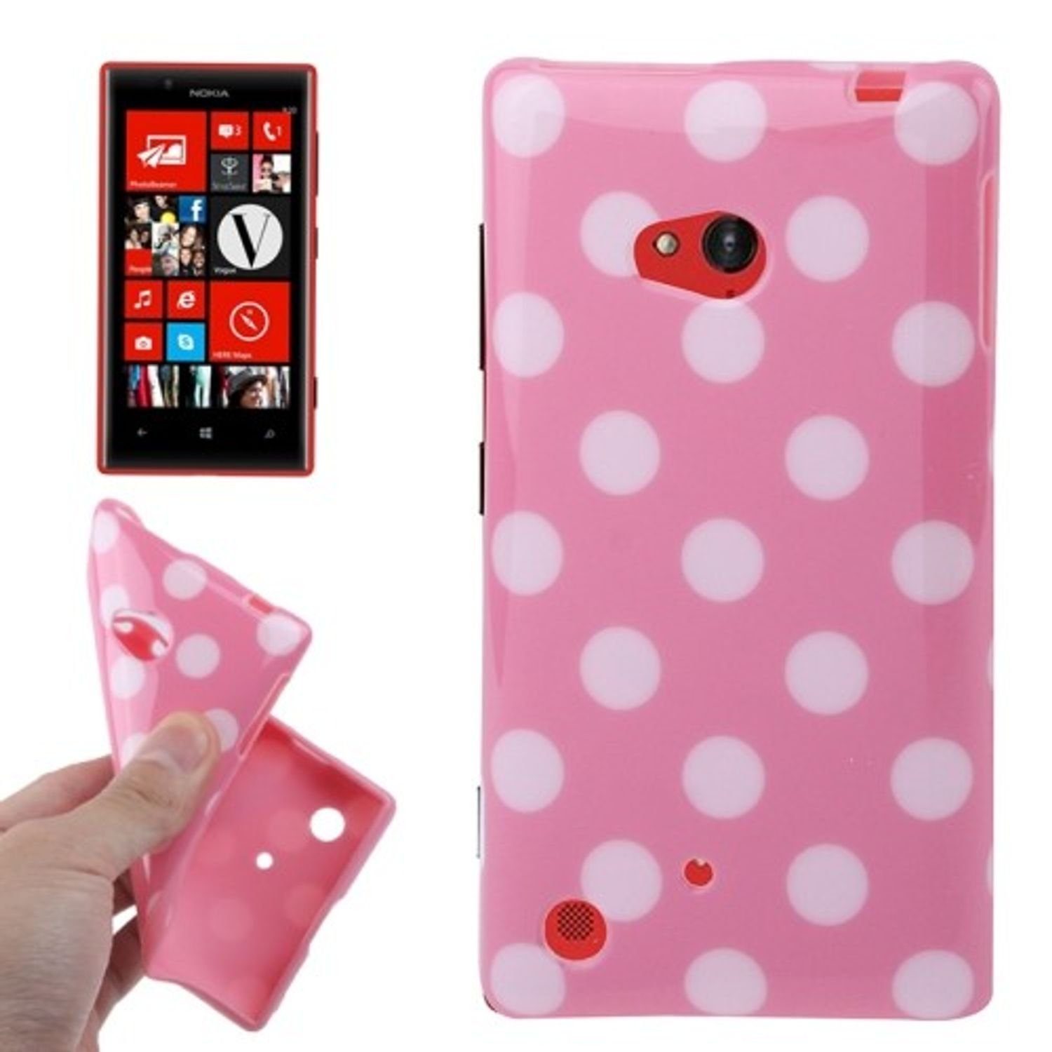 König Design Handyhülle Nokia Lumia 720, Nokia Lumia 720 Handyhülle  Backcover Rosa