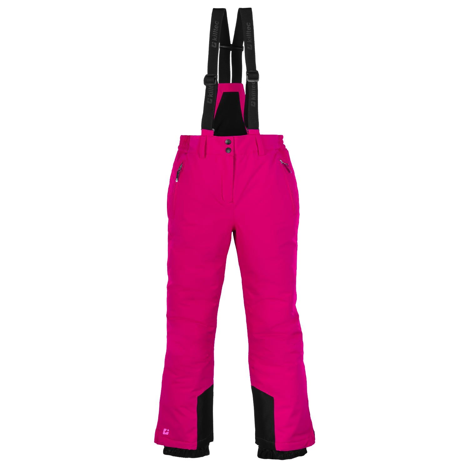 Killtec Skianzug Mädchen Skijacke + Skihose (Gr. 152, blaugrau/pink), Schneefang - Kinschutz -Skipasstasche - abnehmbare Hosenträger