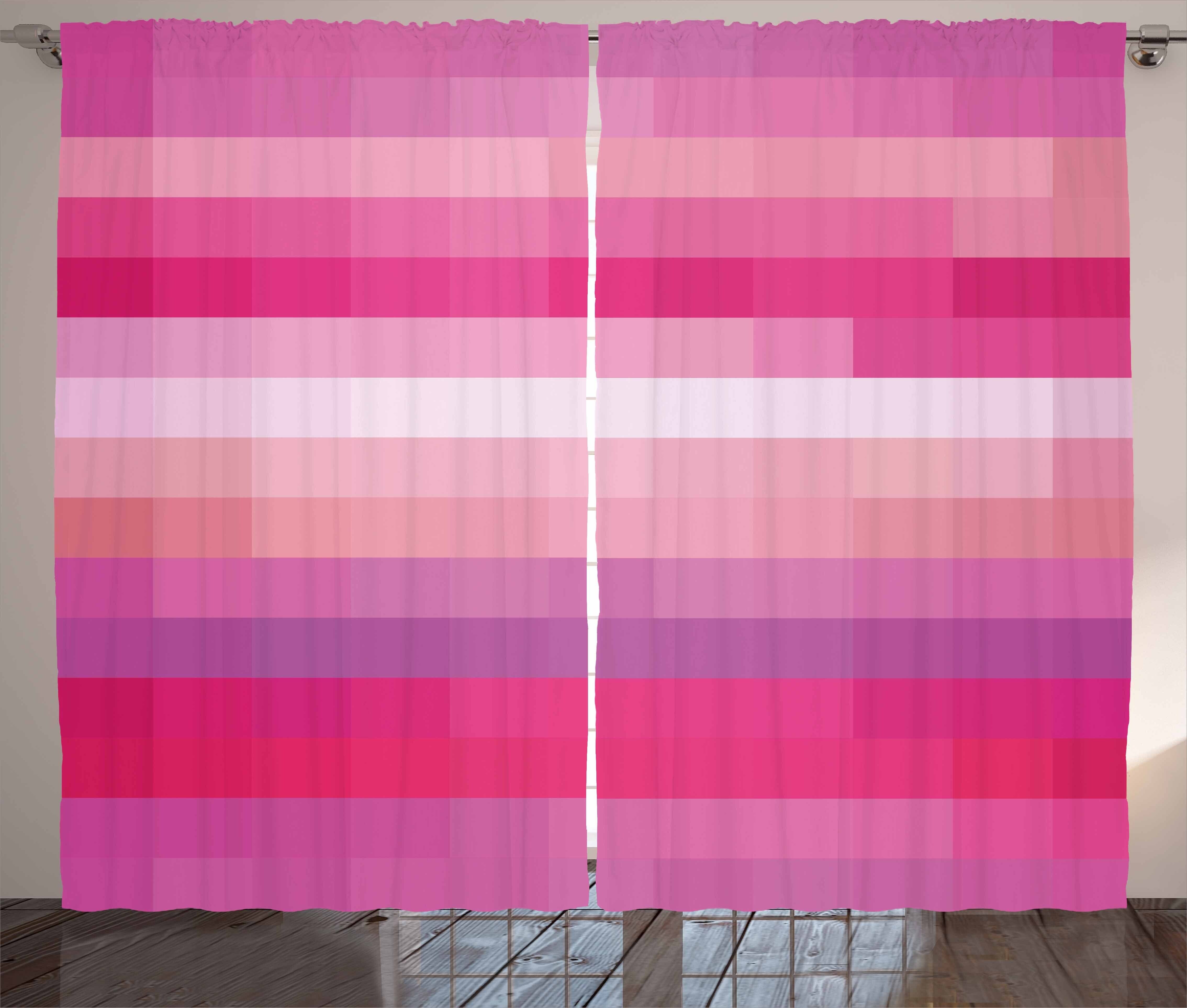 Gardine Schlafzimmer Kräuselband Vorhang mit Schlaufen und Haken, Abakuhaus, Hot Pink Zusammenfassung Vibrant