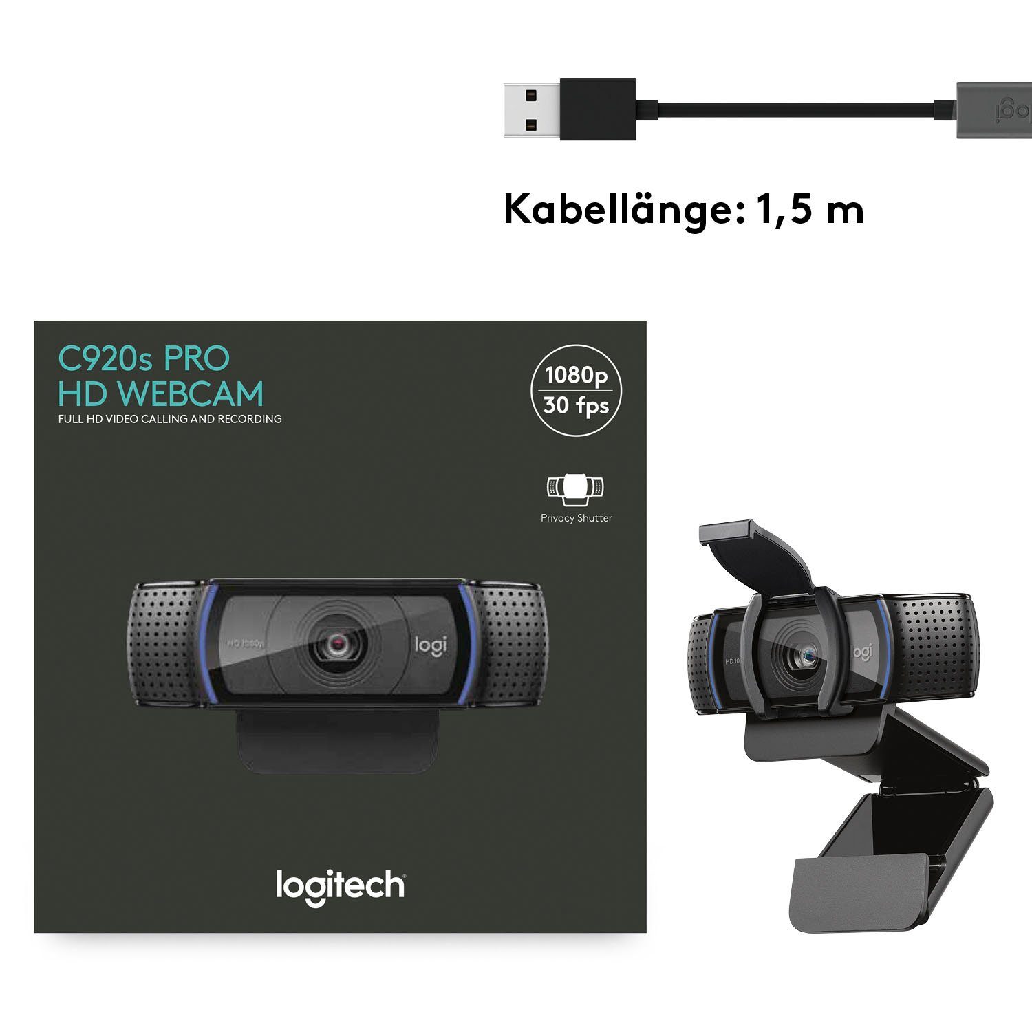 C920s PRO HD) Logitech (Full HD Webcam