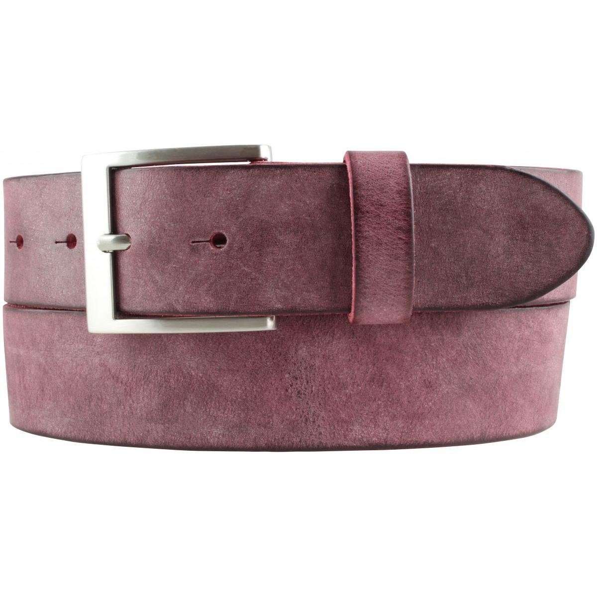 BELTINGER Ledergürtel Herren-Gürtel aus weichem Vollrindleder Vintage-Look 4 cm - Jeans-Gürt (1-St) weiches Leder, Ременіschnalle in Altsilber, Vintage