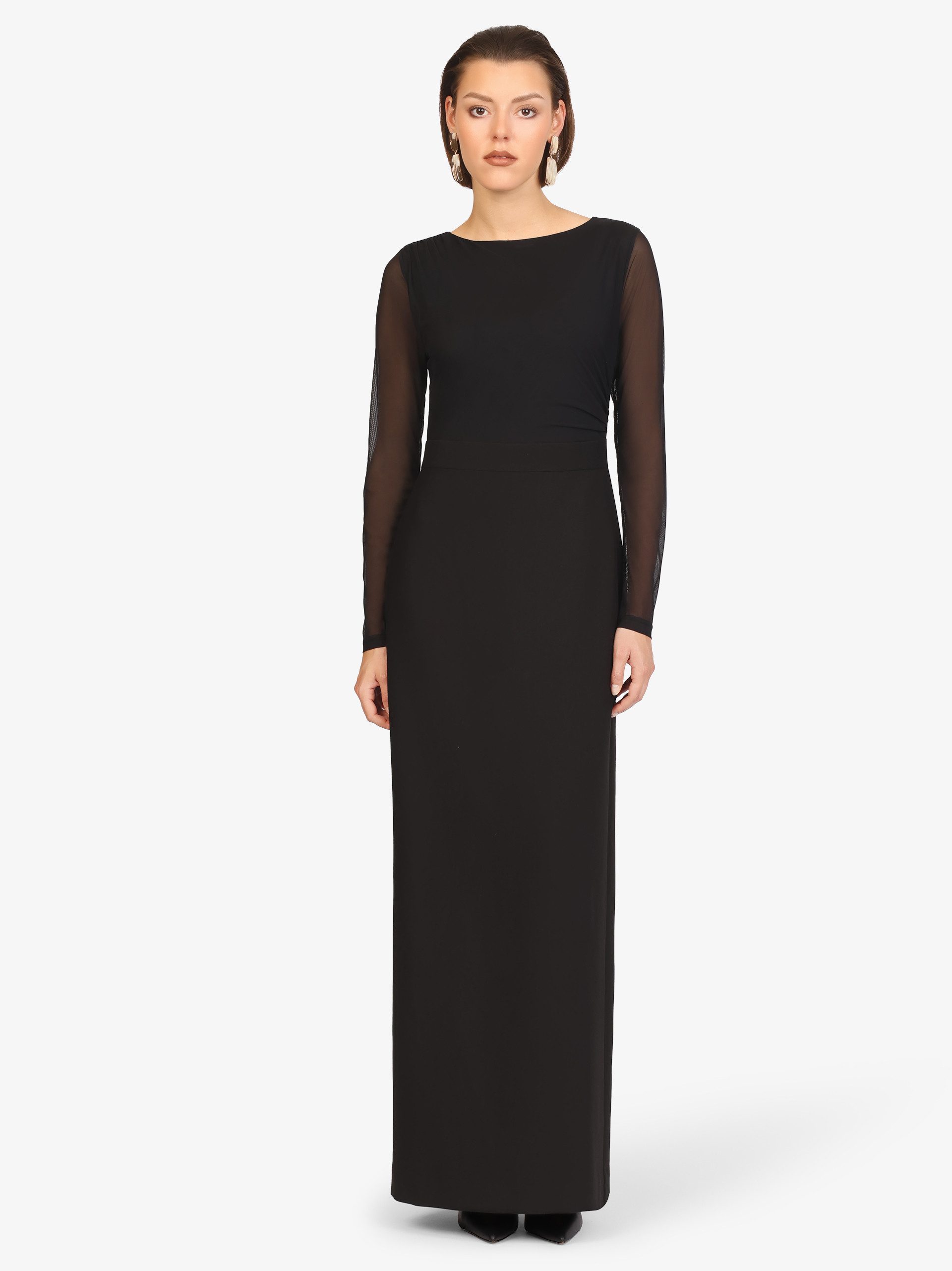 Kraimod Abendkleid mit transparenten Meshärmeln