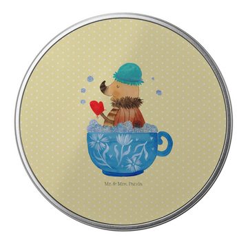 Mr. & Mrs. Panda Aufbewahrungsdose Nachtfalter Schaumbad - Gelb Pastell - Geschenk, Tasse, Zeitmanagemen (1 St), Hochwertige Qualität