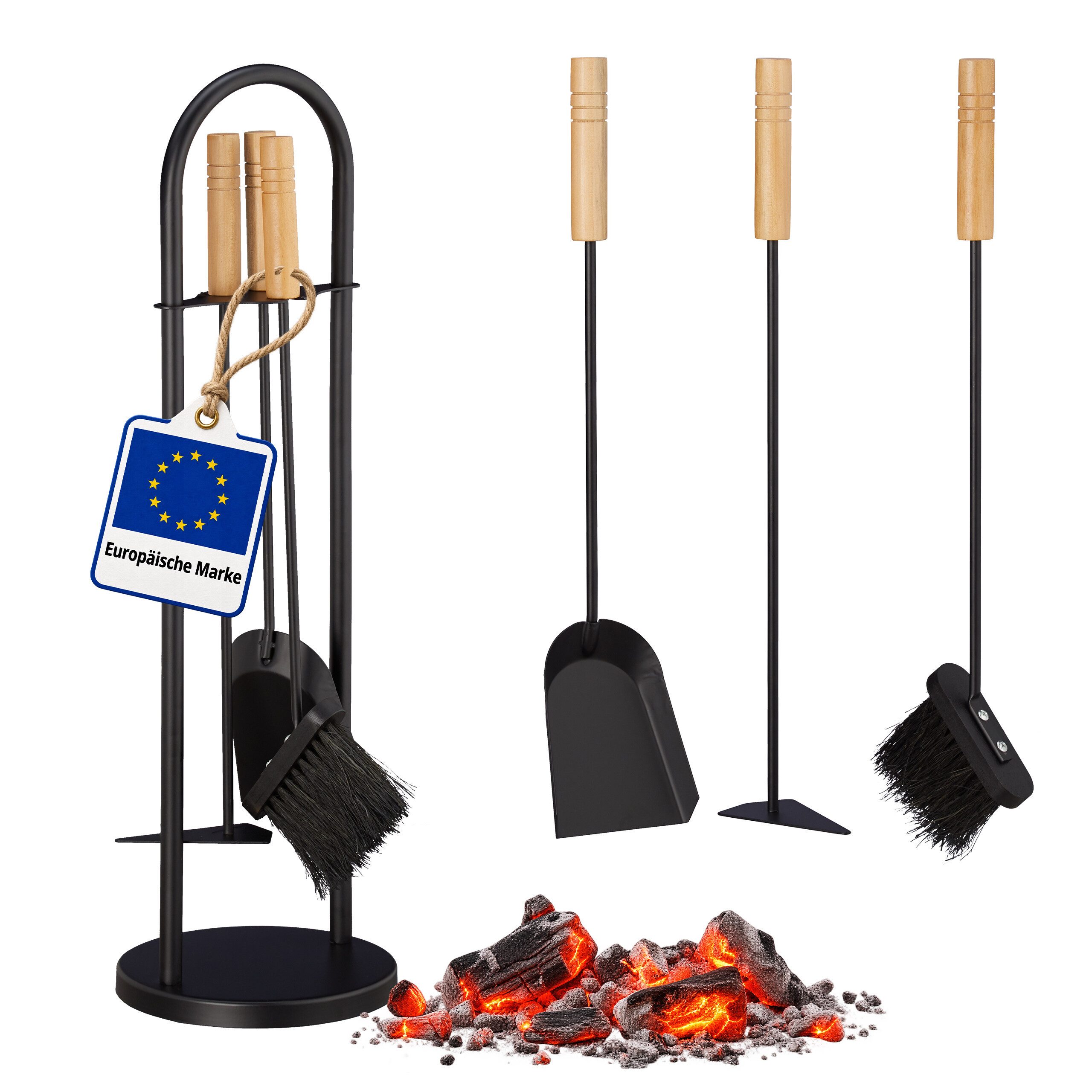 relaxdays Kamingarnitur Kaminbesteck modern 4-teilig, (4-St)