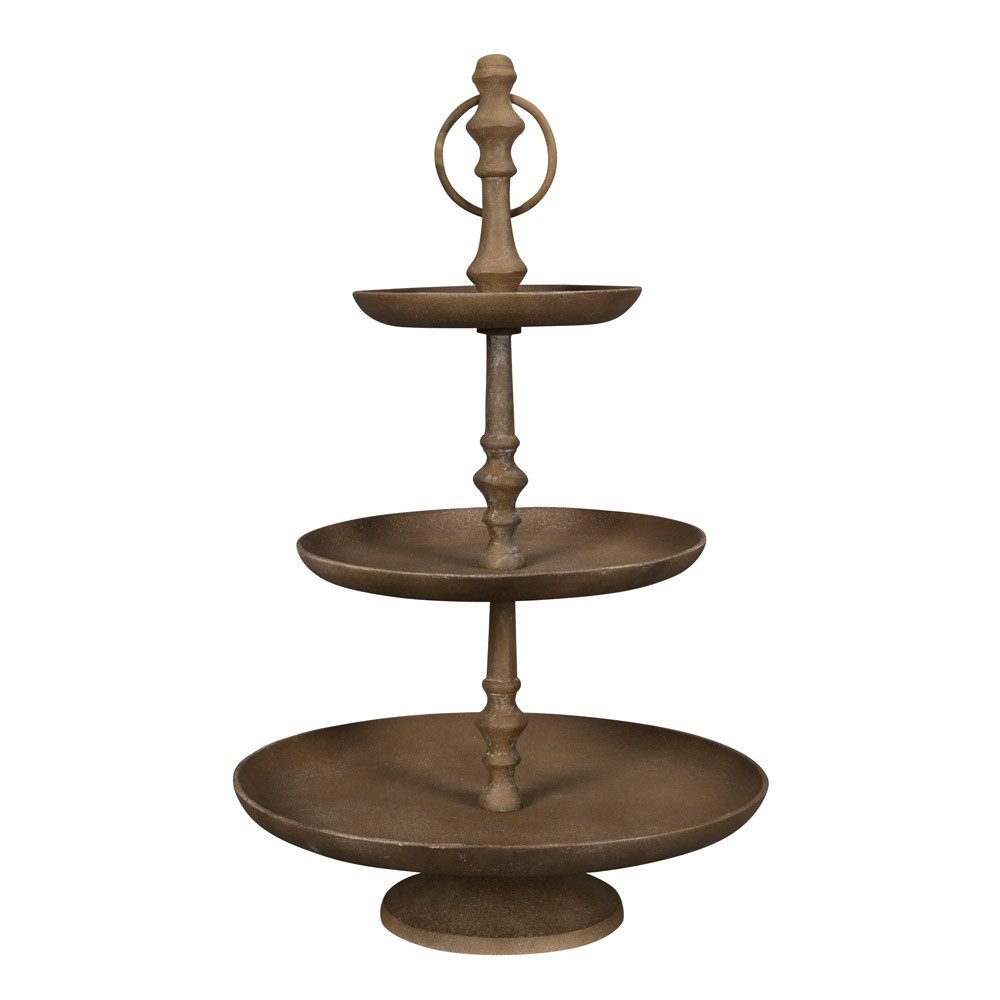 Posiwio Etagere Etagere BROWNIE braun aus Aluminium H50cm Metalletagere im Landhaussti