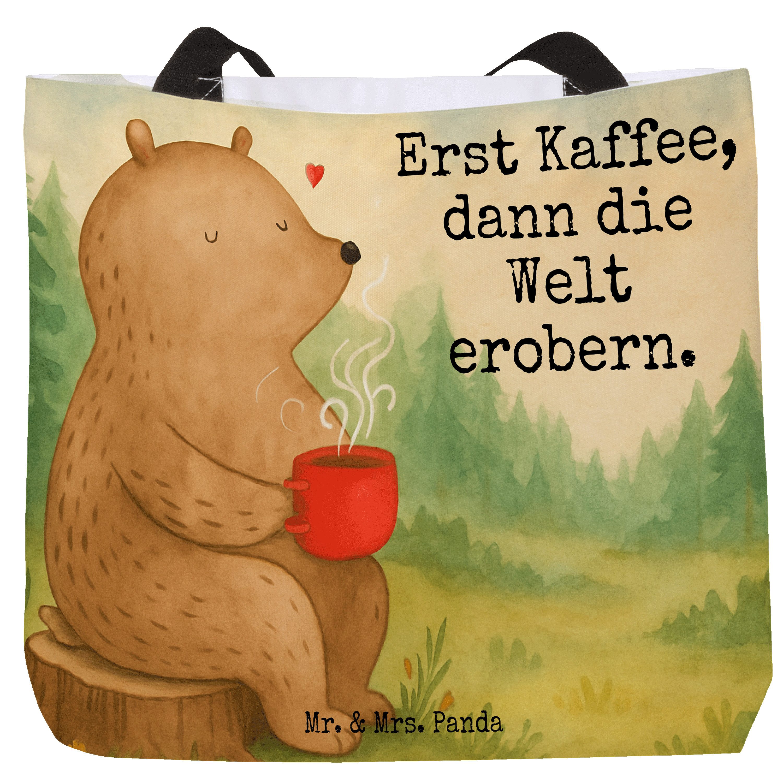 Shopper Bär Kaffee Design, Strandtasche, Weiß, Einkaufstasche, Bären, Coffee