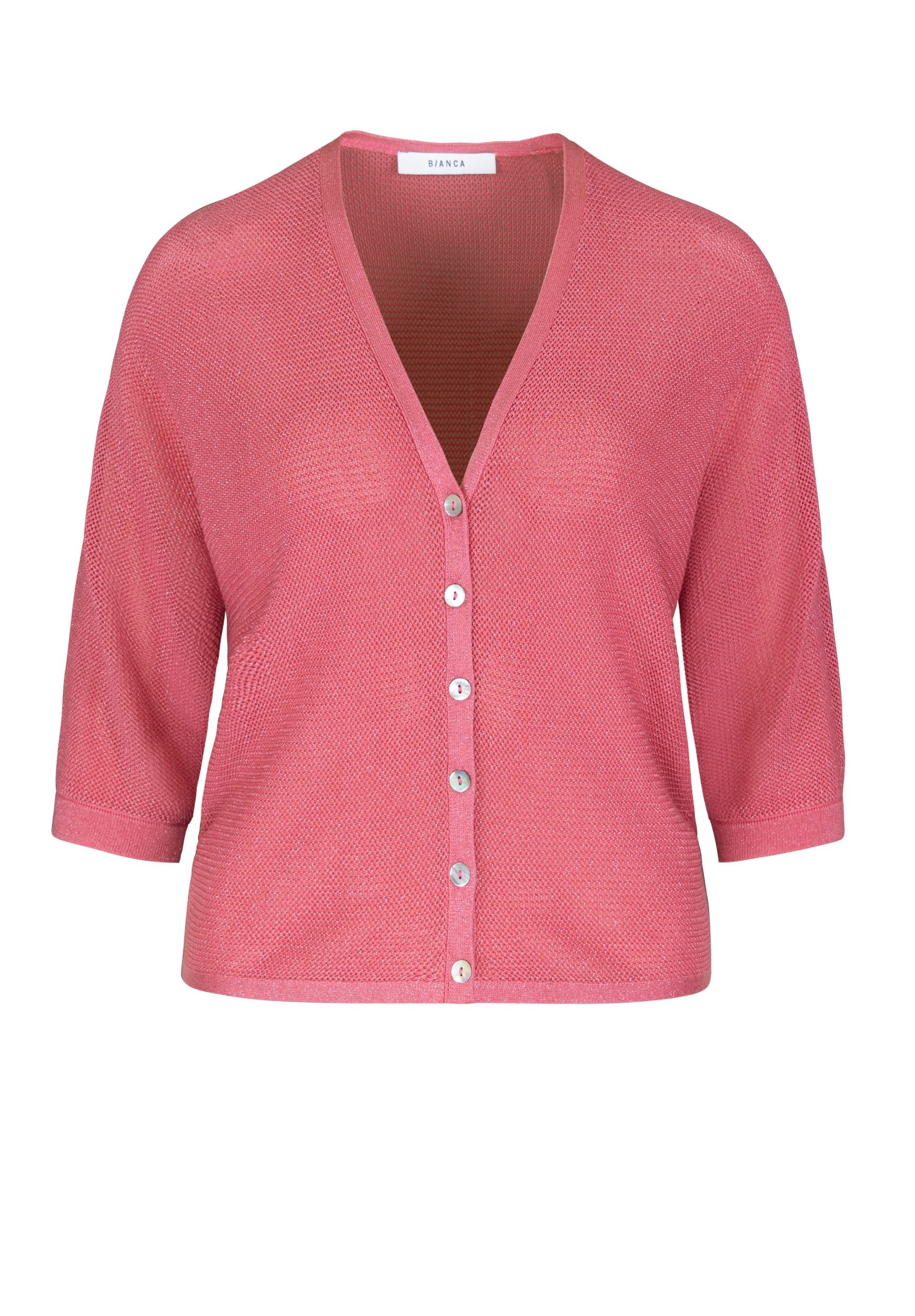 bianca Strickjacke VALENTE - Cardigan mit Lochstrick, V-Ausschnitt und 3/4- günstig online kaufen