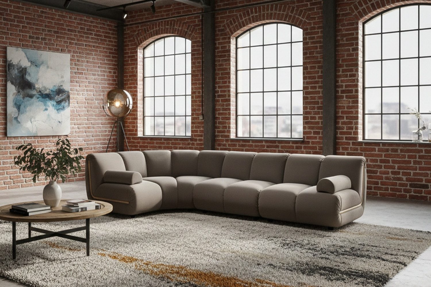 KAWOLA Sofa LAYLA – Modulares Sofa 4-tlg. – Ecksofa Samt – wandelbare Couch, Flexibel kombinierbar, bequemer Velvet-Bezug, hoher Sitzkomfort