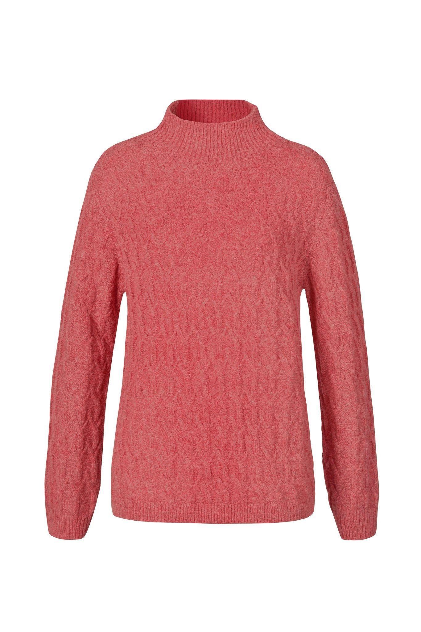 Kaschmirpullover Gestrickter Damen Kaschmirpullover mit Merinoanteil und Zopfmuster