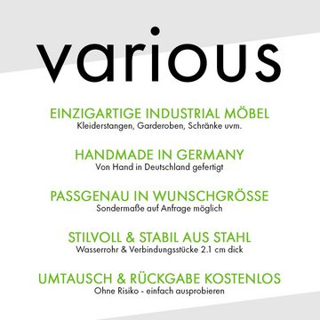 various - Industrial Design Möbel Kleiderschrank Offener Kleiderschrank, Industrial Design Wasserrohr schwarz Div. Höhen und Breiten