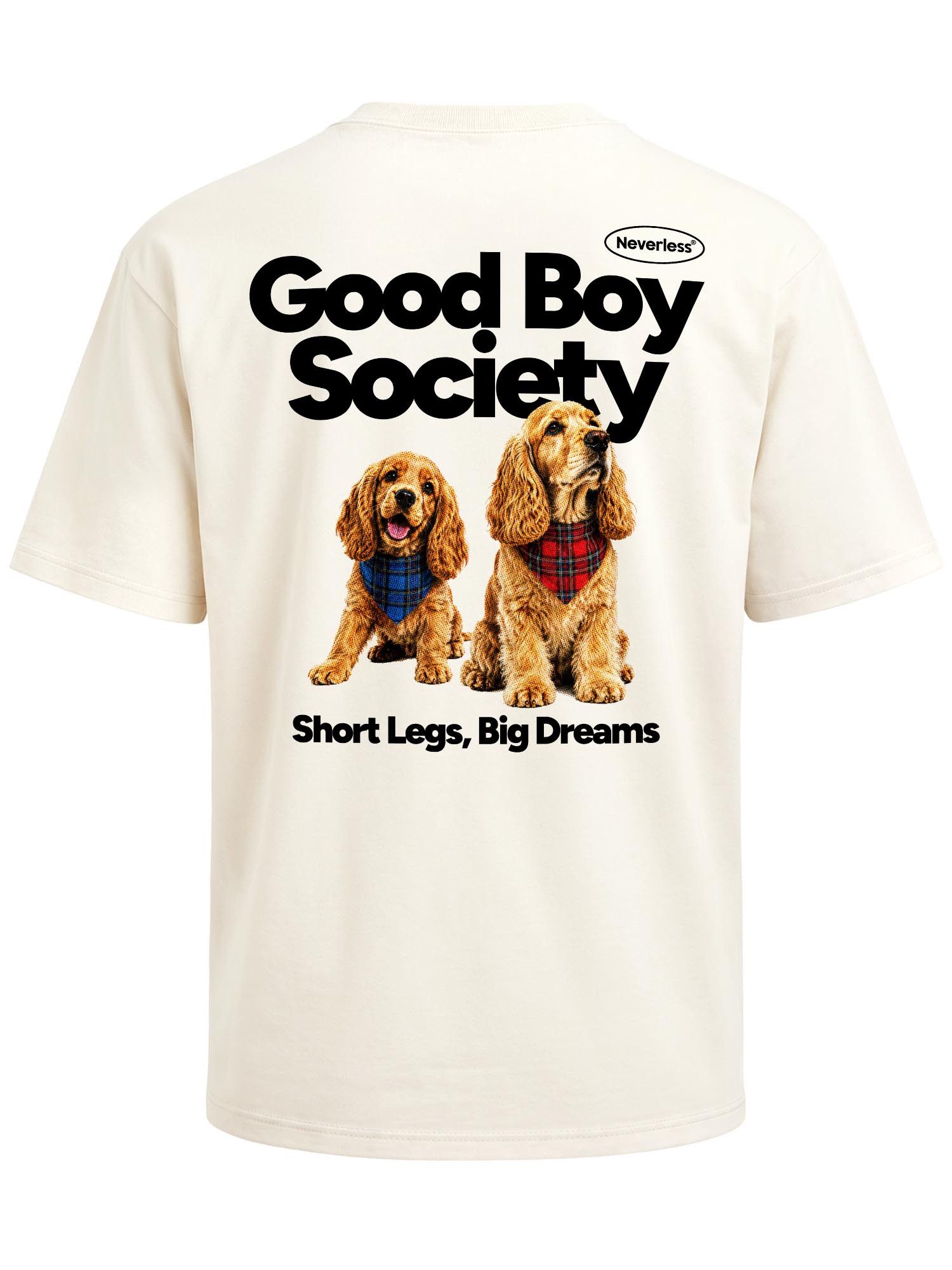Neverless Oversize-Shirt Herren T-Shirt - Design Good Boy Society - Oversized Relaxed Fit mit Print