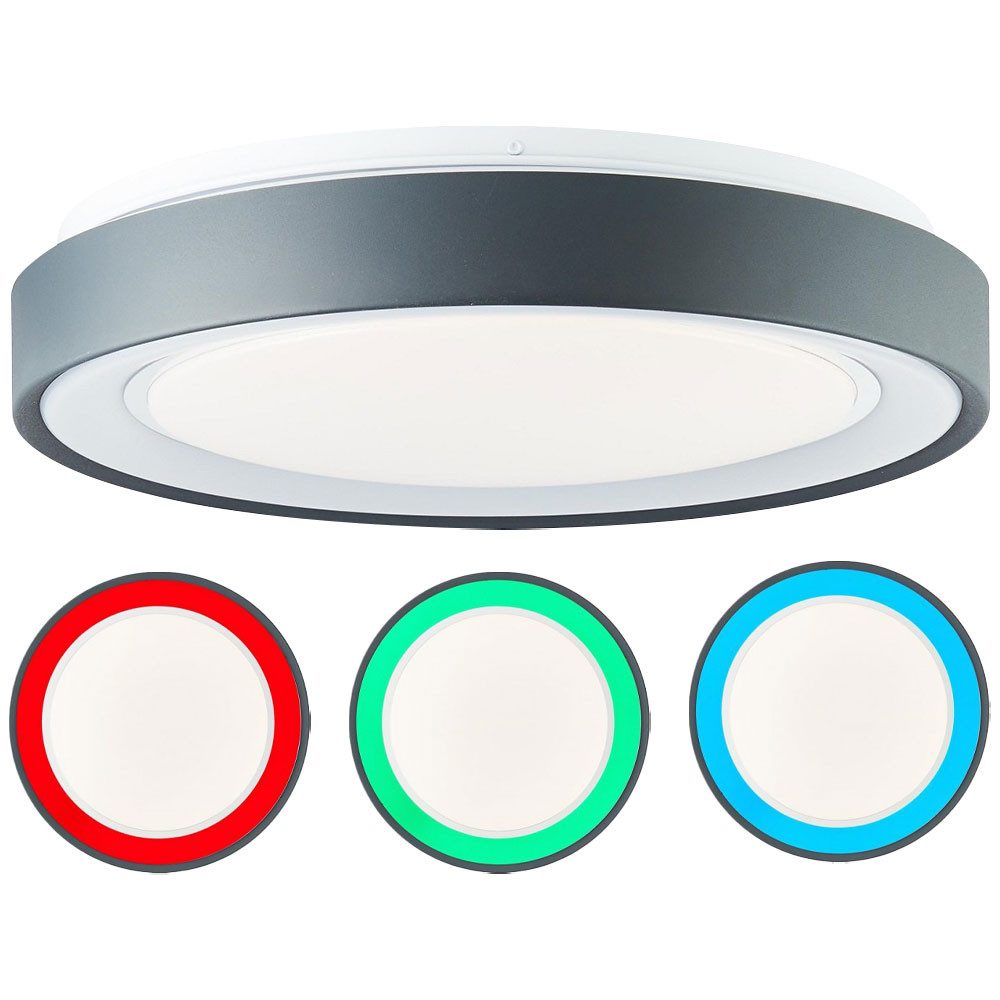 Brilliant LED Deckenleuchte, LED-Leuchtmittel fest verbaut, Kaltweiß, Warmweiß, Neutralweiß, Tageslichtweiß, Farbwechsel, Smart LED Deckenleuchte App Fernbedienung dimmbar anthrazit weiß