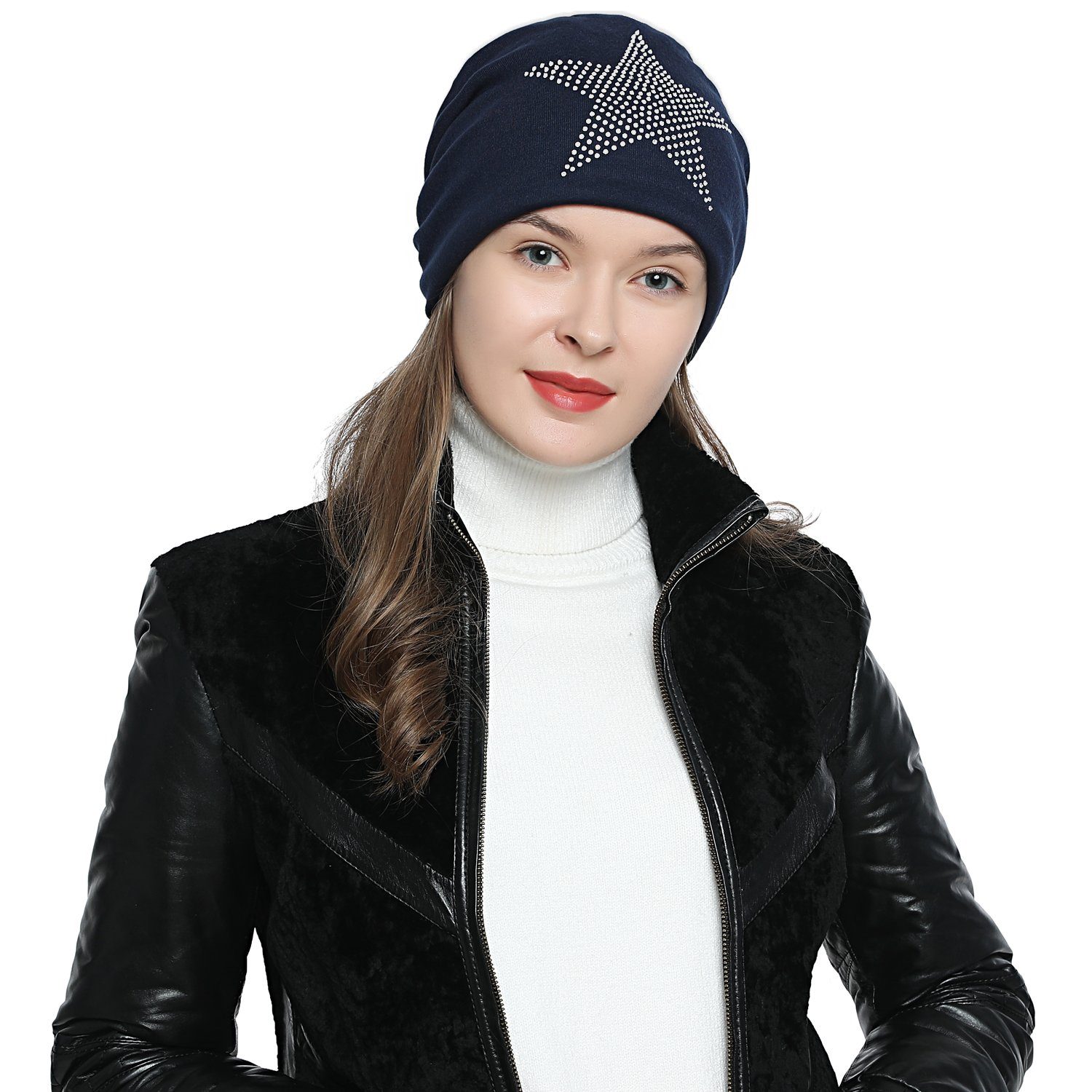 DonDon Beanie Damen Slouch mit Print günstig online kaufen