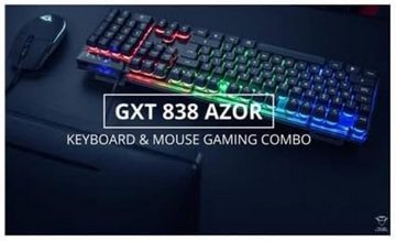 Trust Gaming GXT 838 Azor Gaming italienisches Layout QWERTY Tastatur- und Maus-Set, mit LED-Hintergrundbeleuchtung, RGB-LED, Gaming-Maus 800-3000 DPI