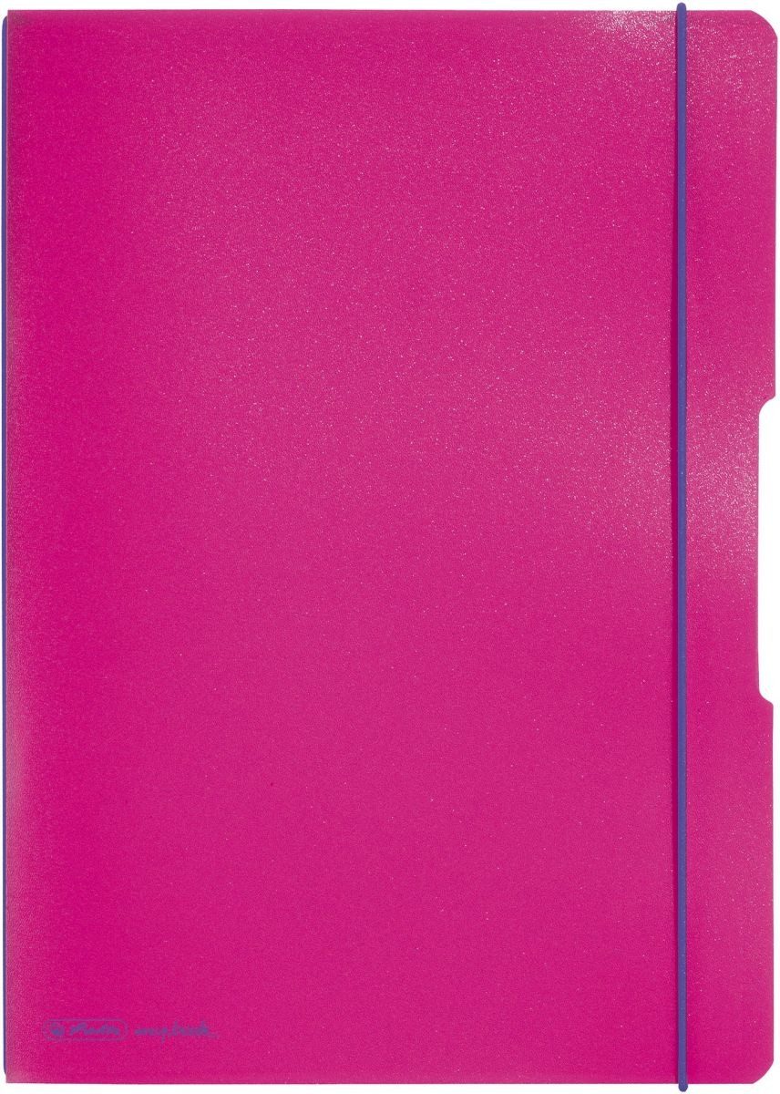 Herlitz Notizbuch Notizheft my.book flex PP A4 2x40 Blatt liniert/kariert pink