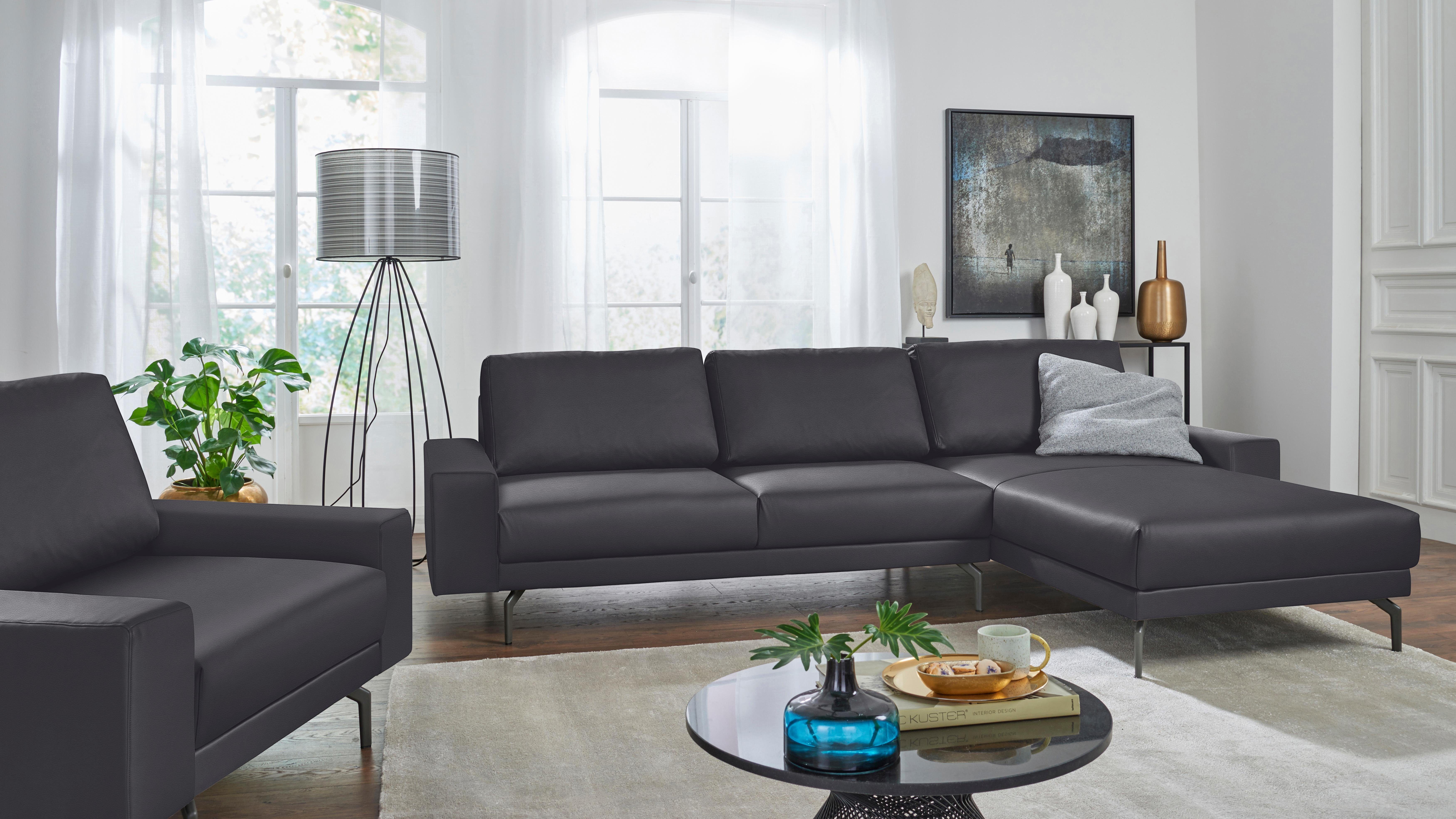 Creation BY ROLF BENZ Ecksofa CR.450, Designecksofa, Polsterecke, Breite 294cm, L-Form, Armlehne breit und niedrig, Alugussfüße in umbragrau, Breite 294 cm