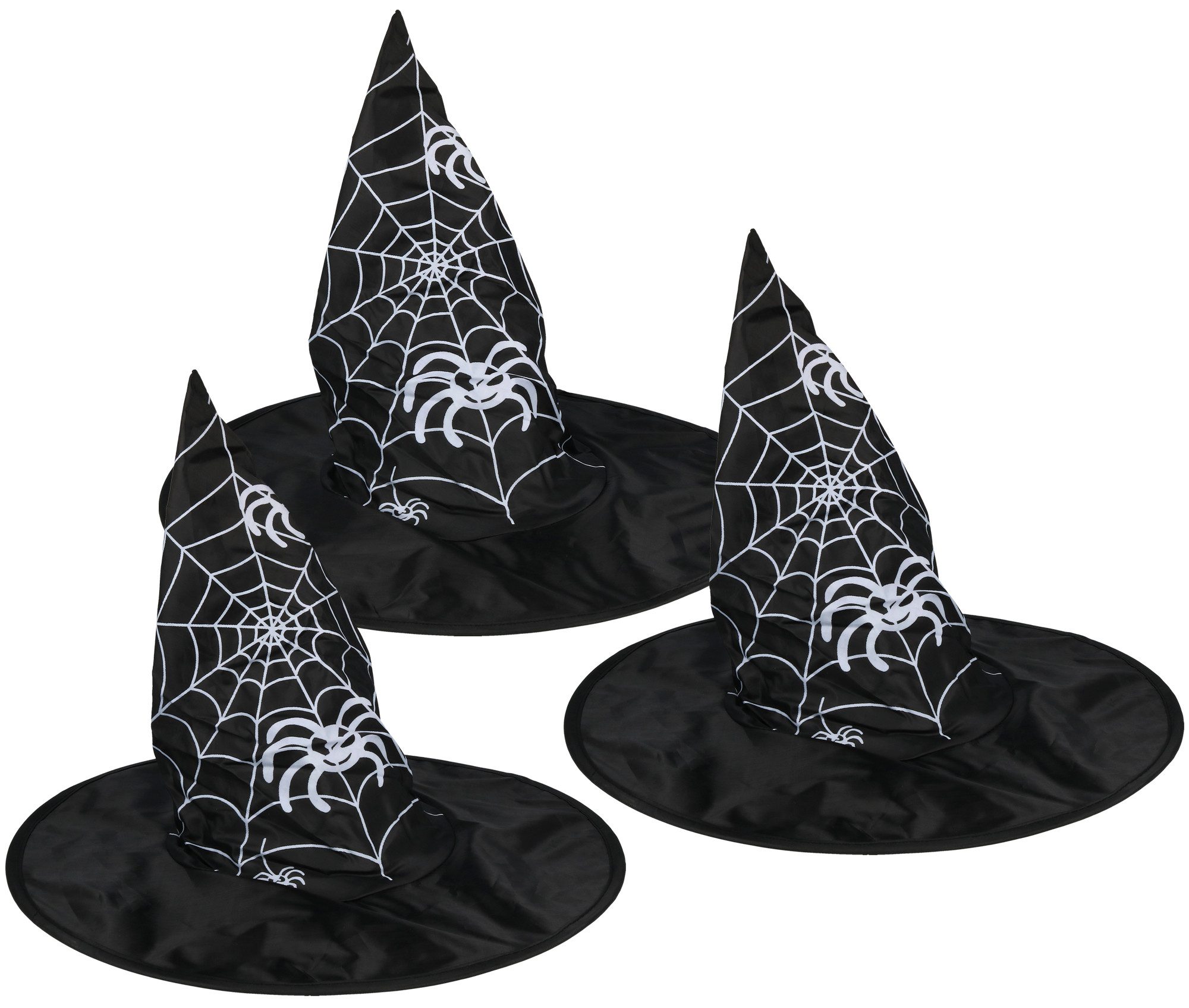 com-four Hexen-Kostüm Hexenhut für Erwachsene, Halloween Kostümzubehör - 33 x 38 cm, Zauberer Hut mit glänzenden Motiven für Fasching, Karneval