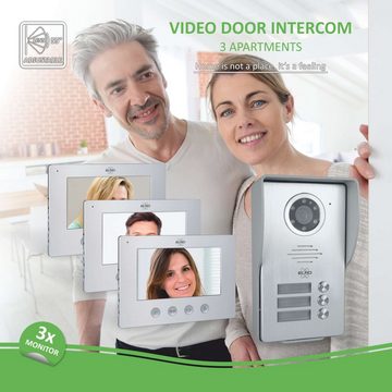 Elro DV477W3 Smart Home Türklingel (Außenbereich / Innenbereich, 3-Familien Video Gegensprechanlage)