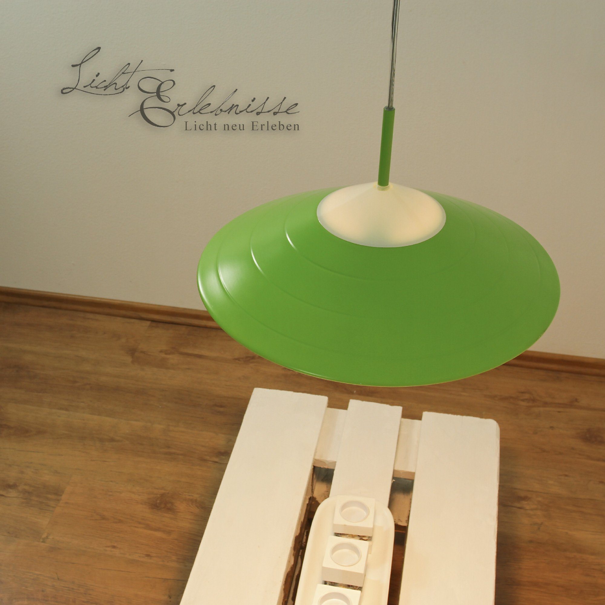 Retro Esstisch Küche LED Warmweiß, Ø 32 TONI, Pendelleuchte Hängelampe 3000 Grün Licht-Erlebnisse cm K integriert, fest LED Weiß
