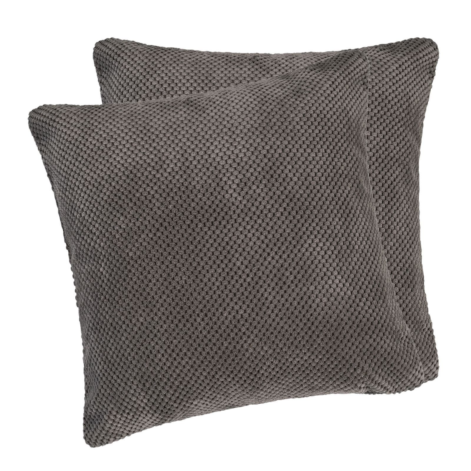 MOON Heimtextilien Kissenhüllen 2er Pack Kissenbezug - Serie Piano, Noppen-Struktur