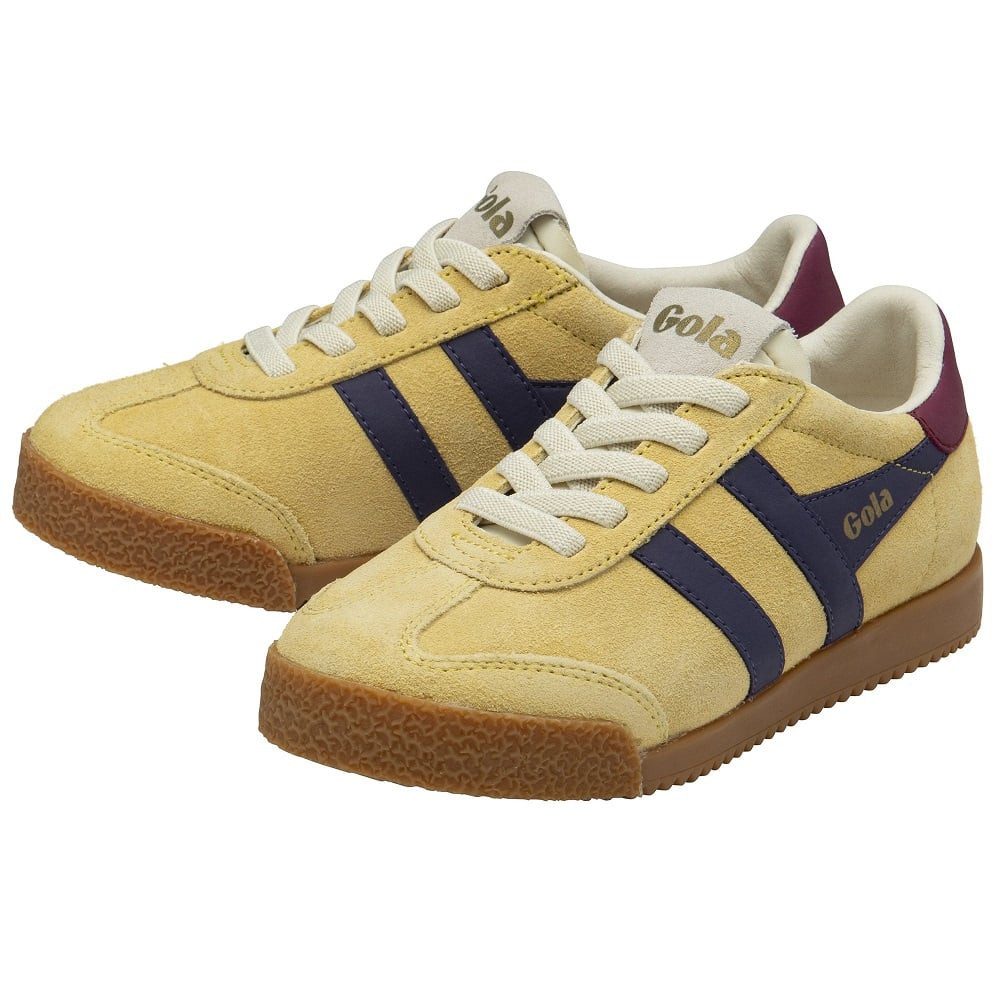 Elan 2025 (Wildleder,Schnürverschluss) gelb/violett/kirschrot Kinder Sneaker