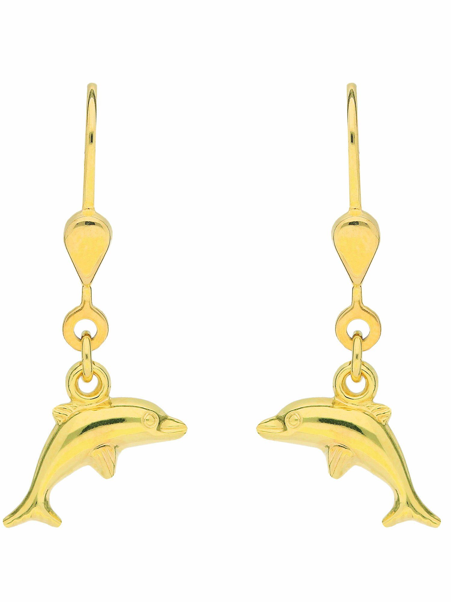 Damen Schmuck Adelia´s Paar Ohrhänger 1 Paar 333 Gold Ohrringe / Ohrhänger Delphin, 333 Gold Goldschmuck für Damen